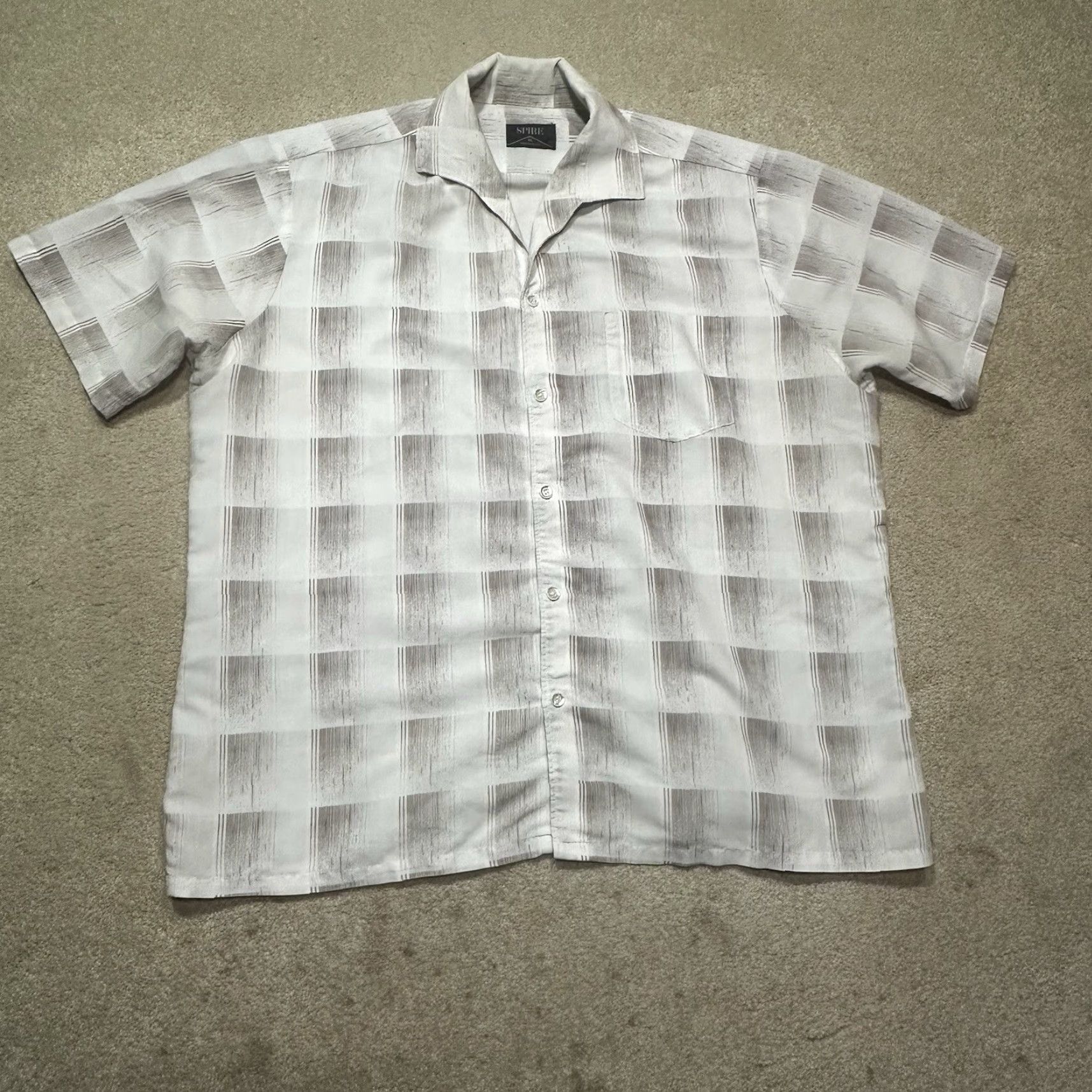 Vintage VINTAGE Spire Button Up Shirt Mens XL Beige Geometric 70s Size US XL / EU 56 / 4 - 2 Thumbnail