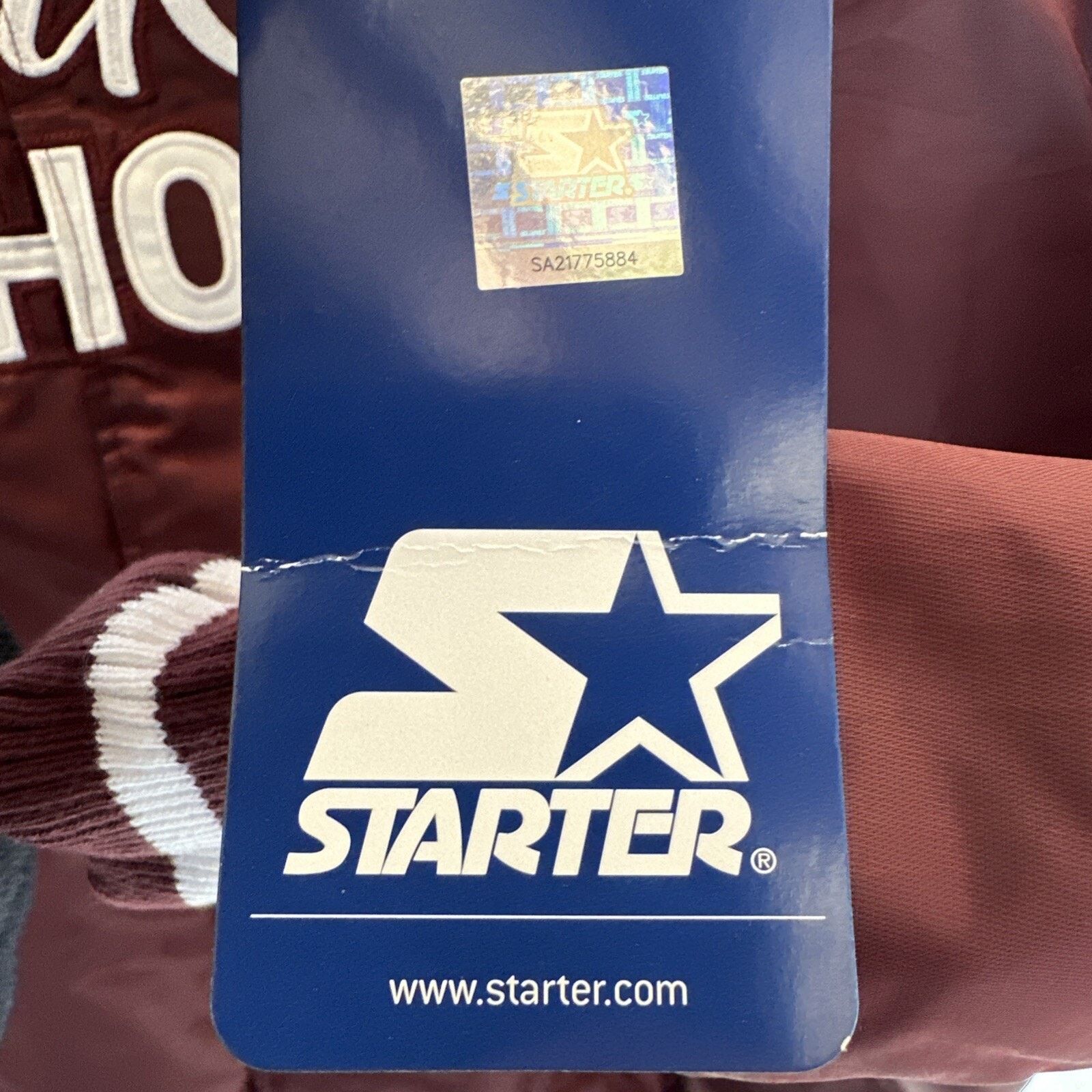 Starter Starter Mikes Hot Honey Snap Button Jacket Size L Burgundy Size US L / EU 52-54 / 3 - 7 Thumbnail