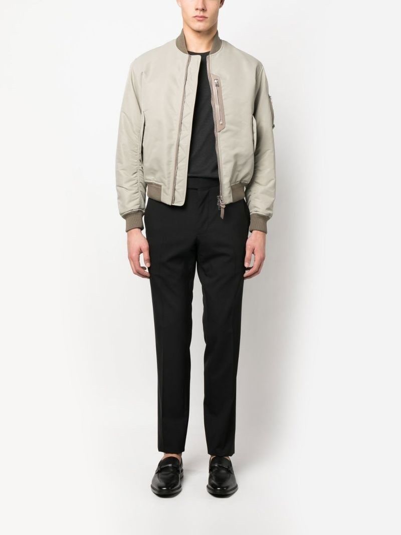 Tom Ford o1sndg1125 Contrast-Trim Bomber Jacket in Light Beige Size US M / EU 48-50 / 2 - 2 Thumbnail