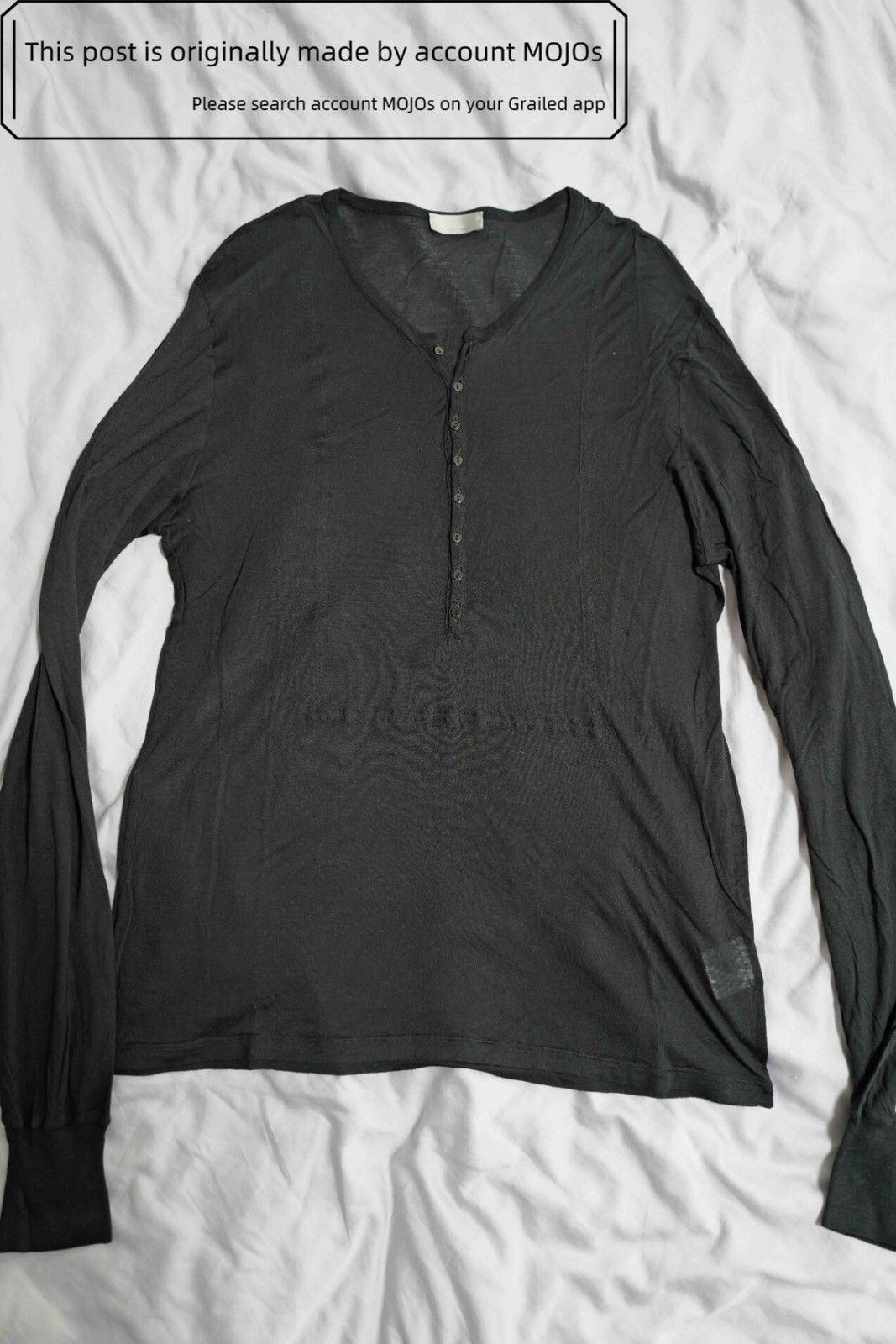 Dior Sz M Dior Homme 06AW Henry Neck L/S Black Tee mojos1313 Size US M / EU 48-50 / 2 - 1 Thumbnail