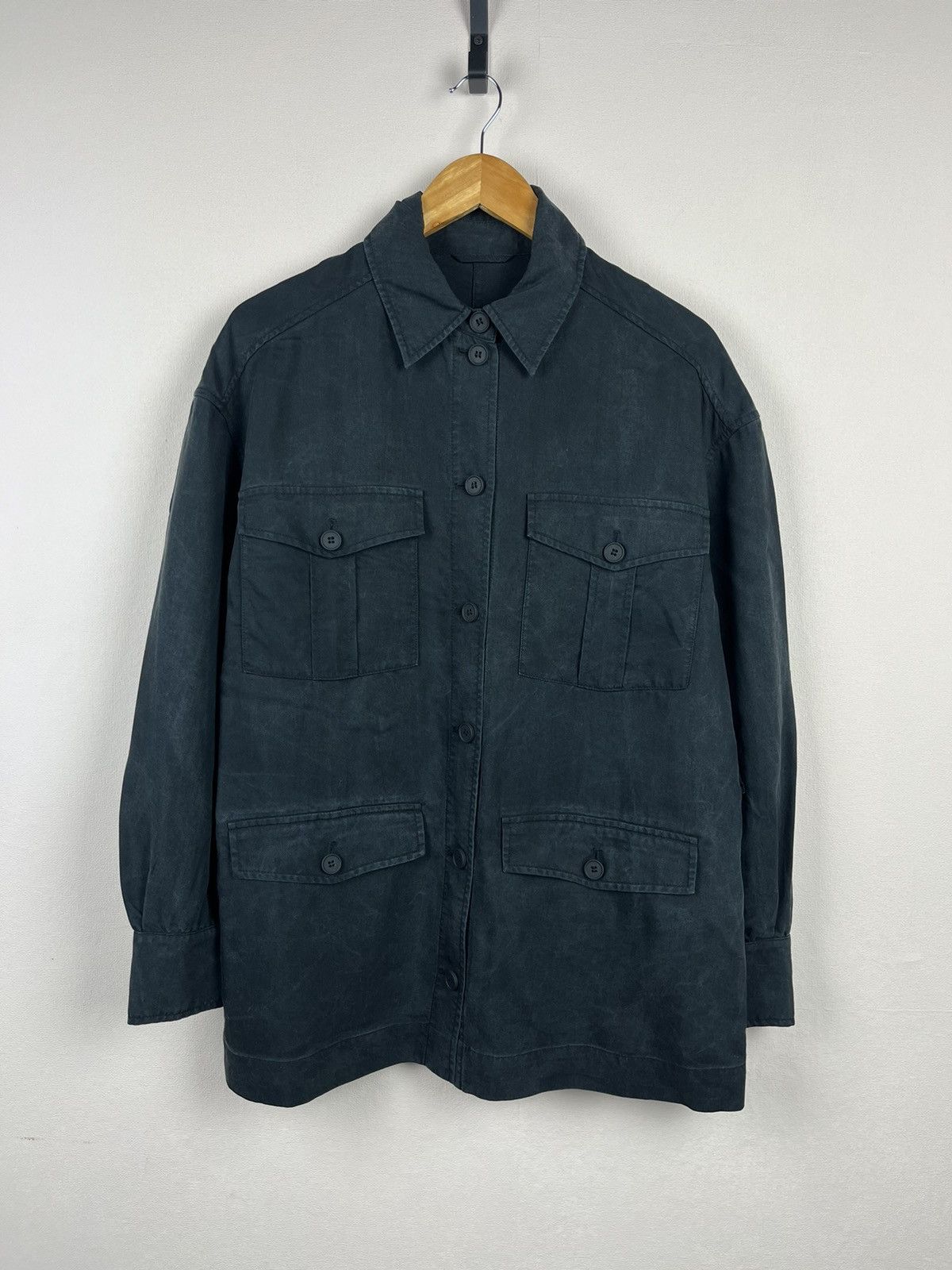 Allsaints AllSaints Military Utility Jacket Washed Grey Cotton Button Size M / US 6-8 / IT 42-44 - 1 Thumbnail