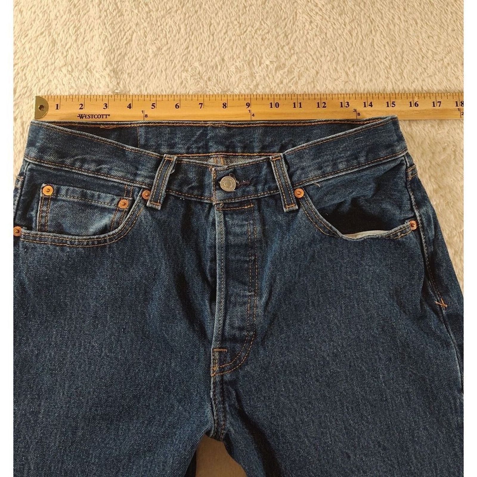 Levi's Levis Jeans Mens 31x30 Blue 501 Straight Button Fly Western Size US 31 - 4 Thumbnail