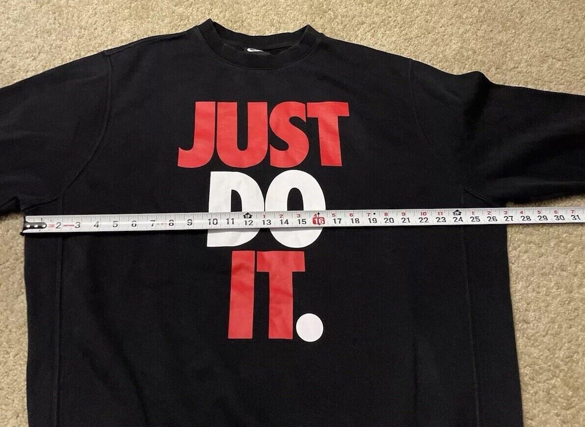 Nike × Vintage Nike Just Do It Logo Men’s Black Red White Crewneck Sweater Size US XL / EU 56 / 4 - 7 Thumbnail