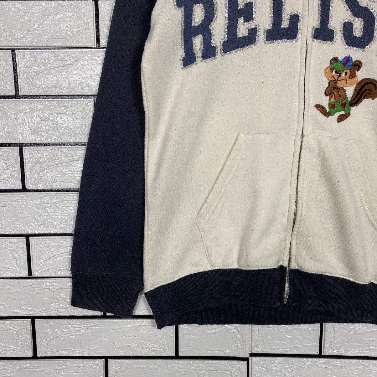 Japanese Brand 📌Vintage Zipper Hoodie Rough Union Made Big Logo Size US M / EU 48-50 / 2 - 5 Thumbnail