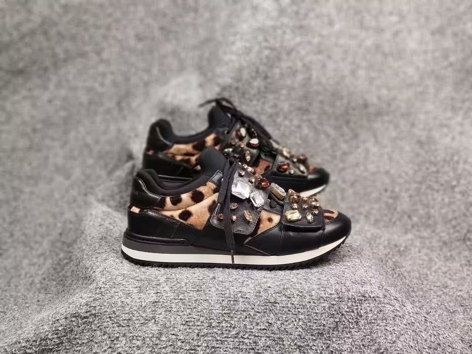 Dolce & Gabbana Dolce & Gabbana Leopard pattern stones velutto Sneakers Size US 9.5 / IT 39.5 - 3 Thumbnail