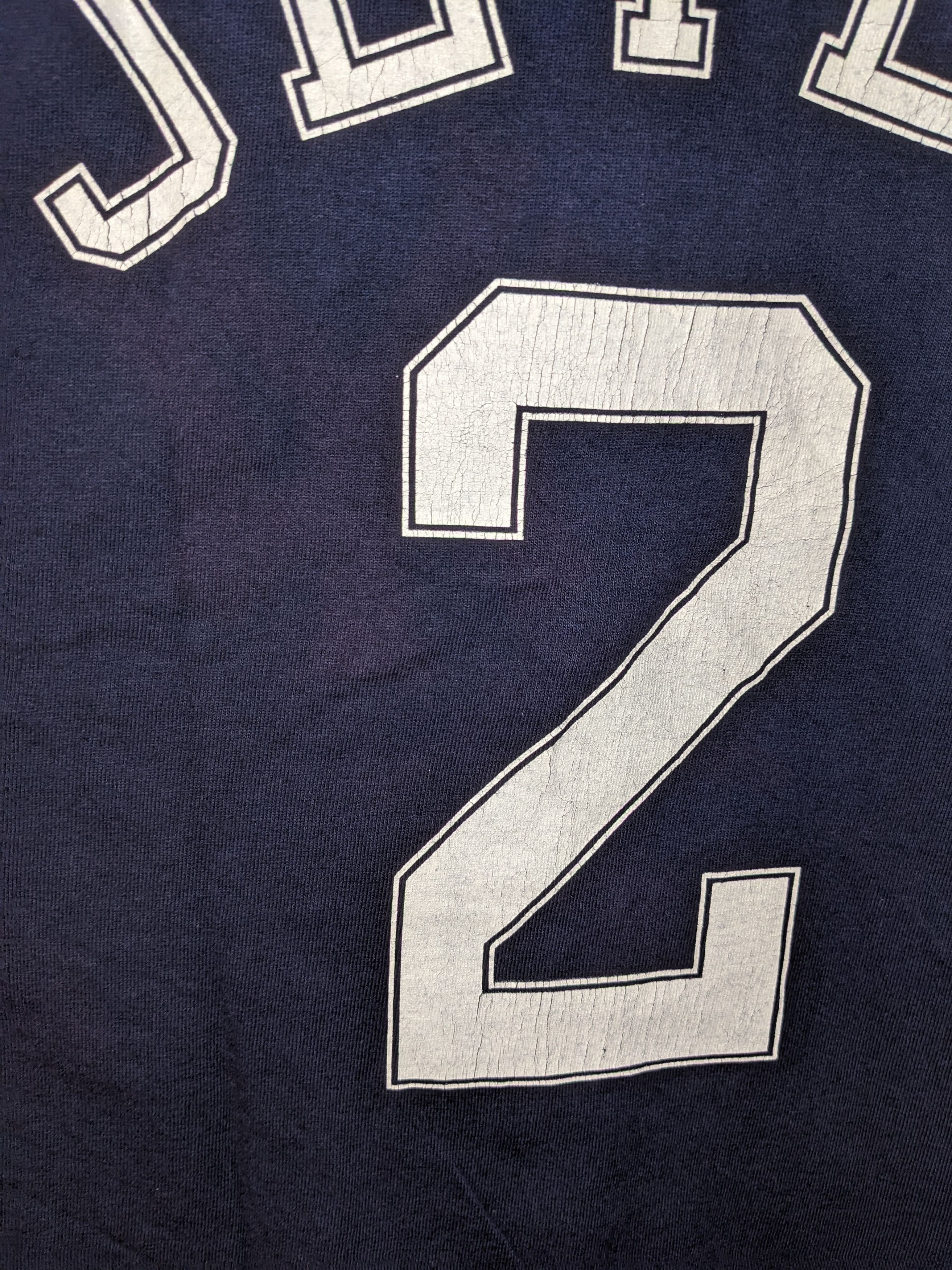 MLB × New York Yankees × Vintage Vintage 90s New York Yankees Jeter MLB Baseball T-Shirt Size US XL / EU 56 / 4 - 4 Thumbnail
