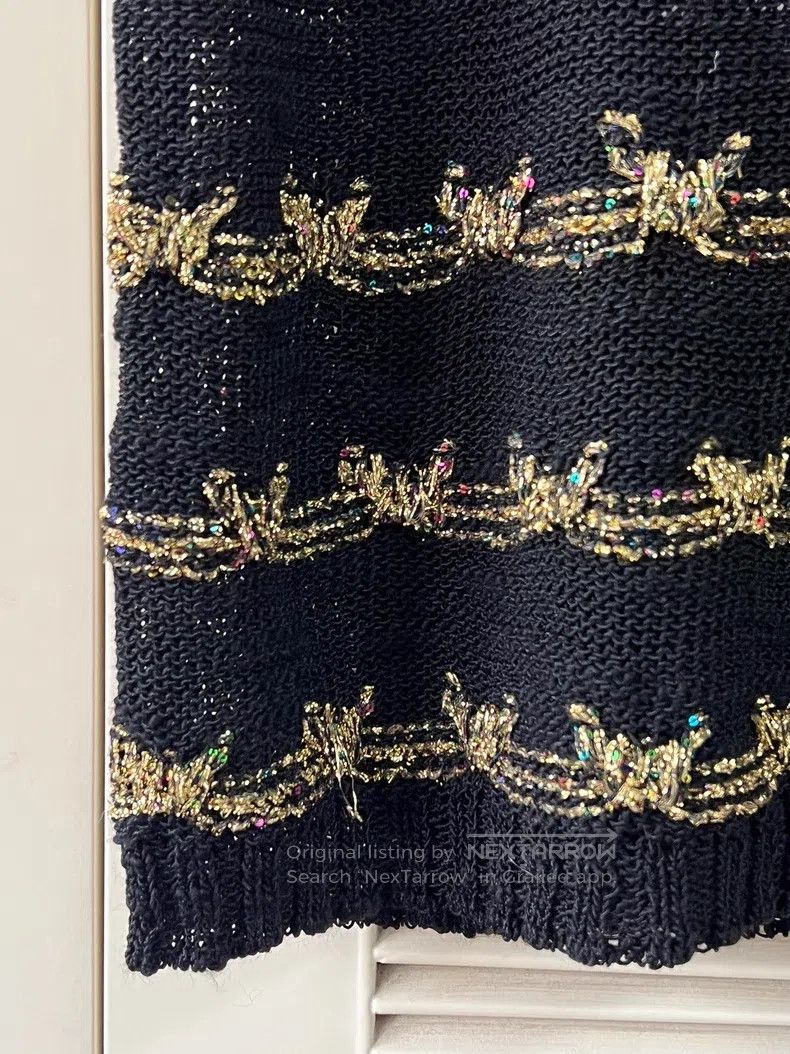Chanel Chanel 25A black and gold knitted vest Size XXS / US 00 / IT 34 - 6 Thumbnail