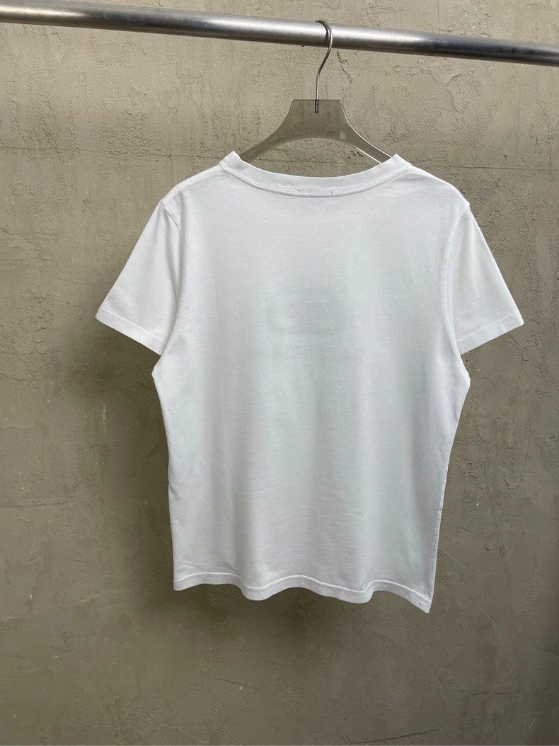 Balenciaga Balenciaga White Double B Lock Small Logo Short Sleeve T-Sh Size US M / EU 48-50 / 2 - 2 Thumbnail