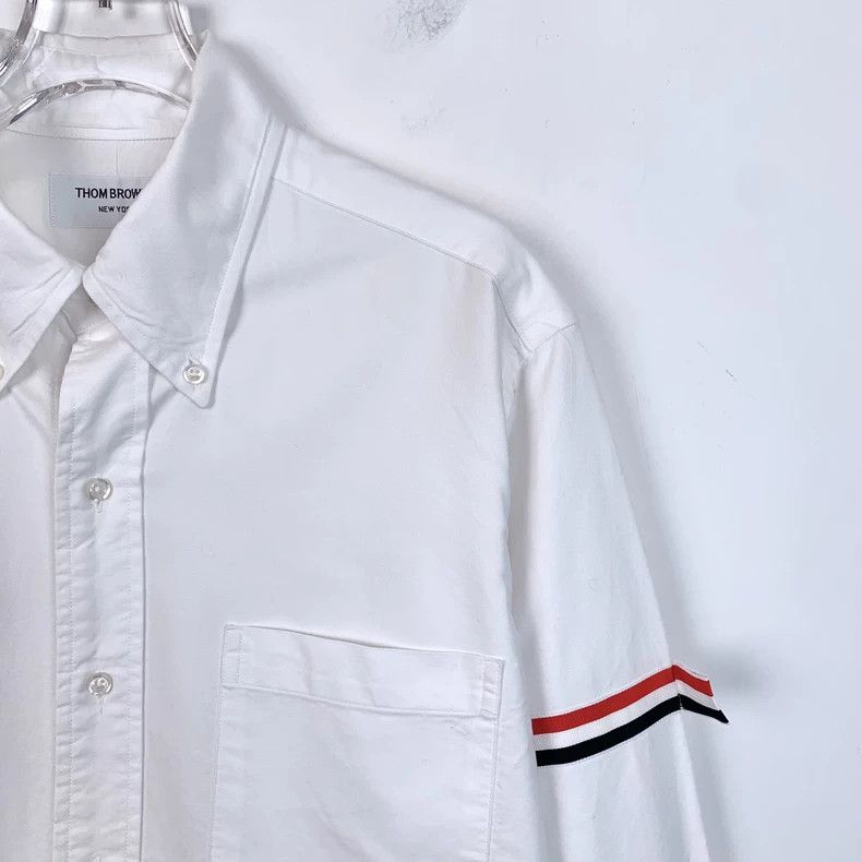 Thom Browne Thom Browne White classic double-sleeved long-sleeved shir Size US L / EU 52-54 / 3 - 3 Thumbnail
