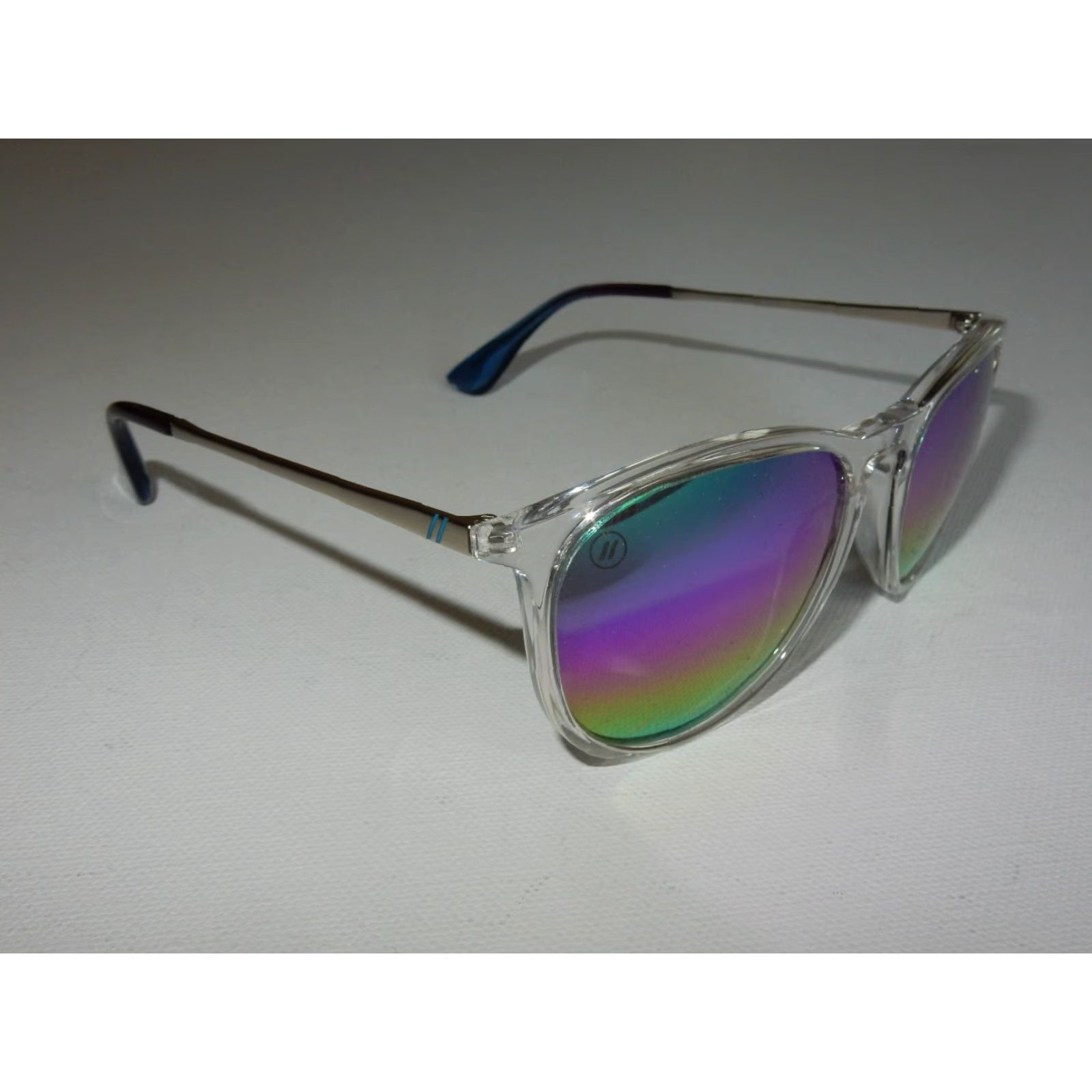 Vintage VINTAGE Blenders Sunglasses Unisex Adults Silver Blue 90s Cool Size ONE SIZE - 2 Thumbnail