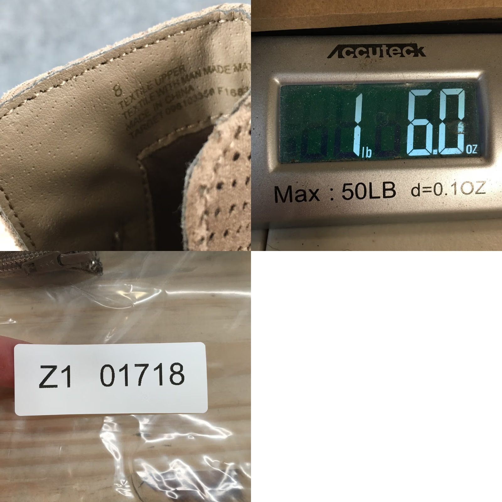 Dolce Vita DV Dolce Vita Boots Womens 8 Perforated Zip Buckle Ankle Bootie Taupe Fabric Boots Size US 8 / IT 38 - 10 Thumbnail