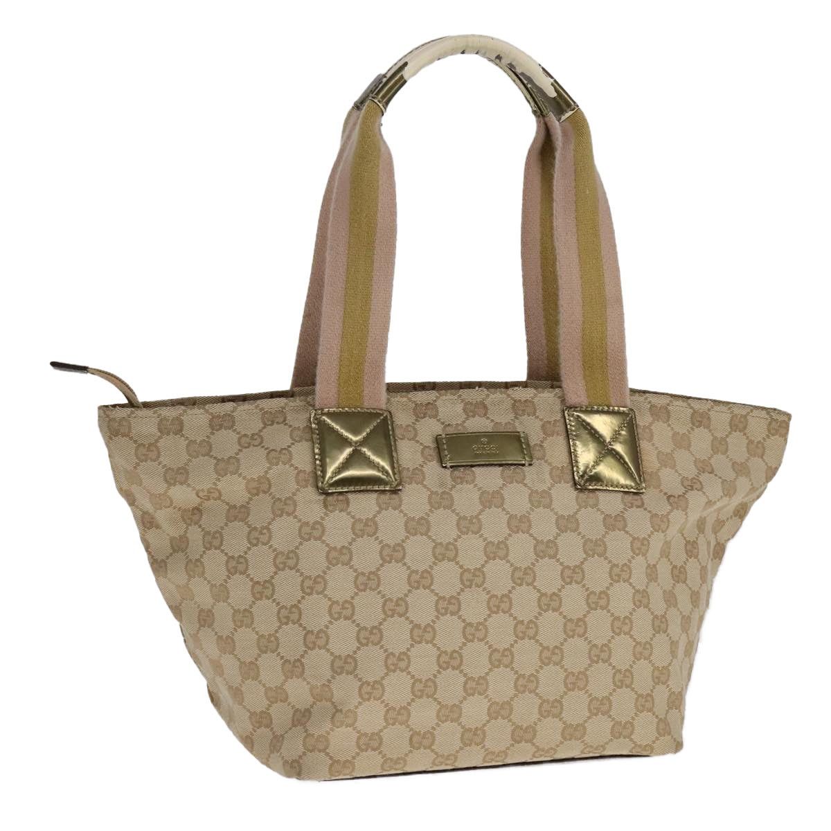 Gucci GUCCI GG Canvas Sherry Line Tote Bag Beige Gold Pink Size ONE SIZE - 1 Thumbnail