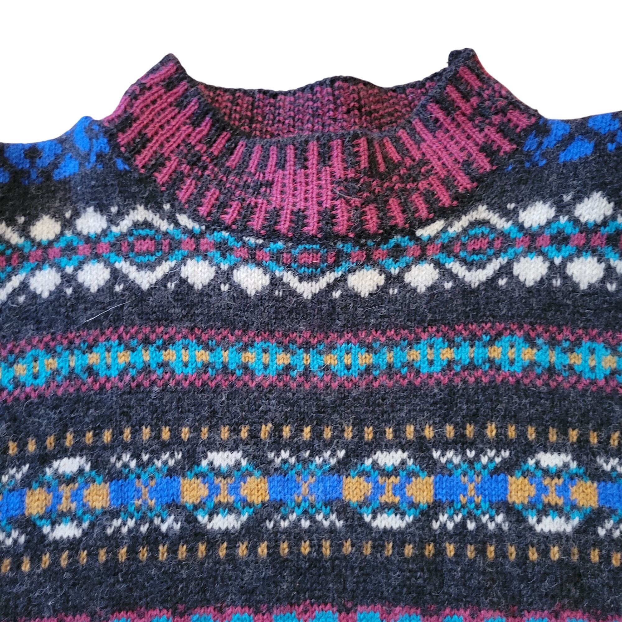 Vintage Lord Taylor Vintage Shetland Wool Fair Isle Sweater Scotland Size US L / EU 52-54 / 3 - 3 Thumbnail