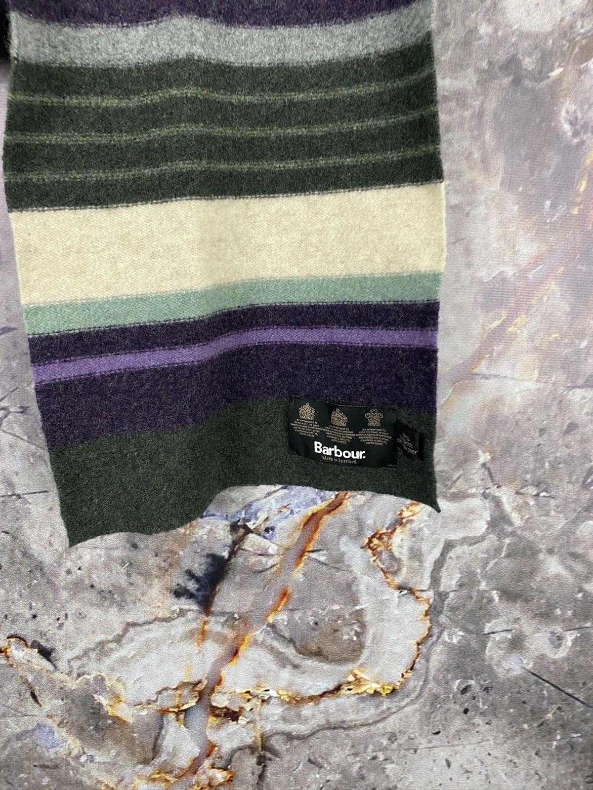 Barbour × Vintage Men’s Sheep Wool Scarf Barbour Luxury Streetwear Size ONE SIZE - 2 Thumbnail
