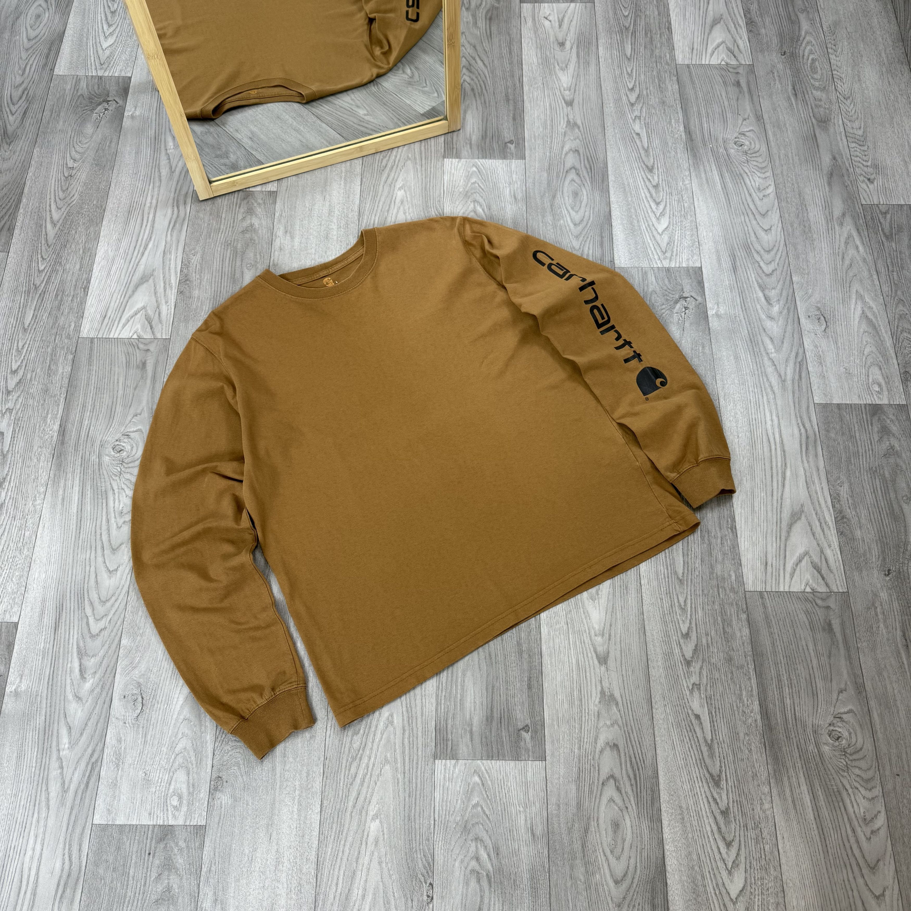 Carhartt Vintage Carhartt 90s Brown Graphic Long Sleeve Tee Shirt Size US L / EU 52-54 / 3 - 2 Thumbnail