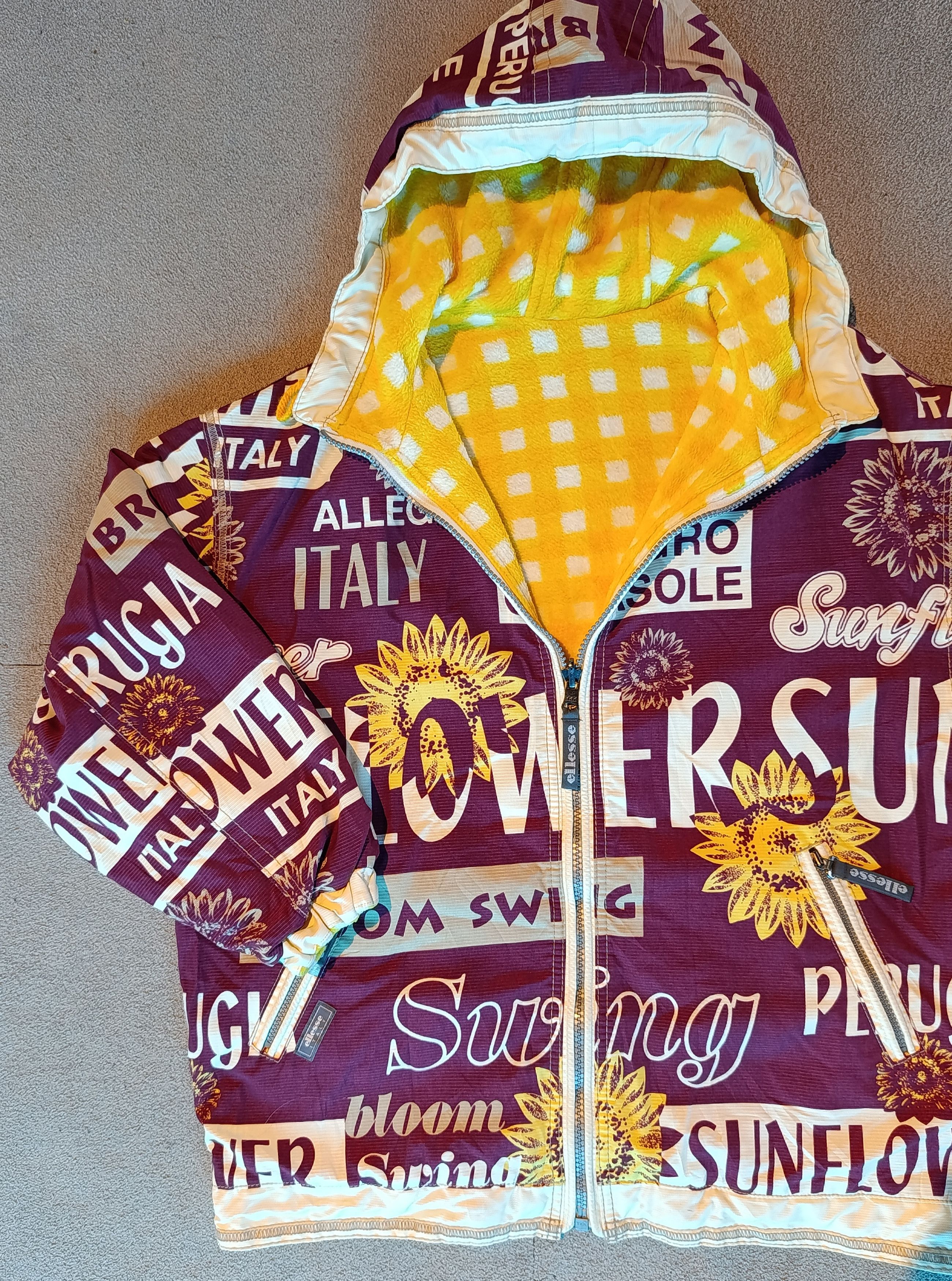 Ellesse Authentic Vintage Ellesse "Sunflower" Reversible Jacket Size US L / EU 52-54 / 3 - 3 Thumbnail