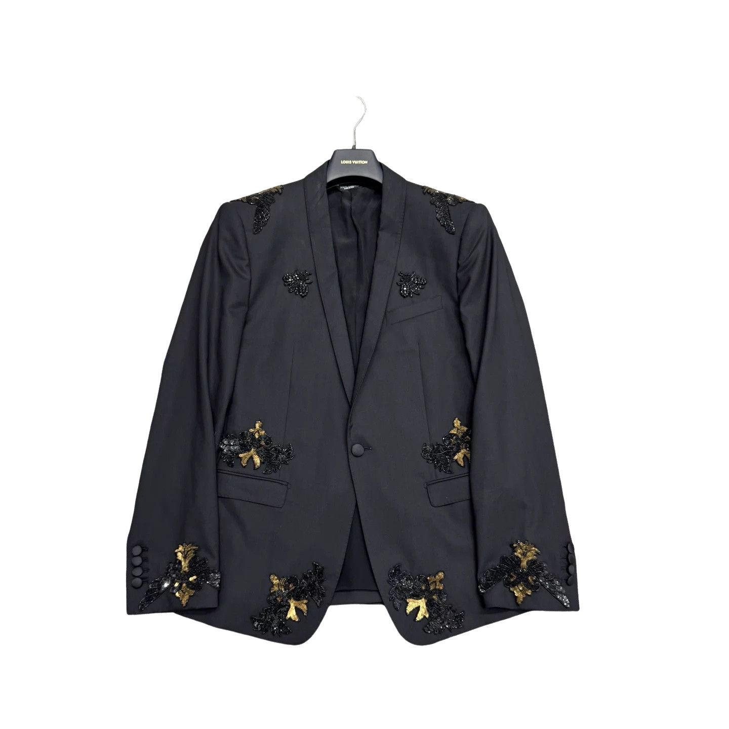 Dolce & Gabbana Dolce & Gabbana Gold Sequin Wool Blazer Size 38R Size 38R - 1 Thumbnail