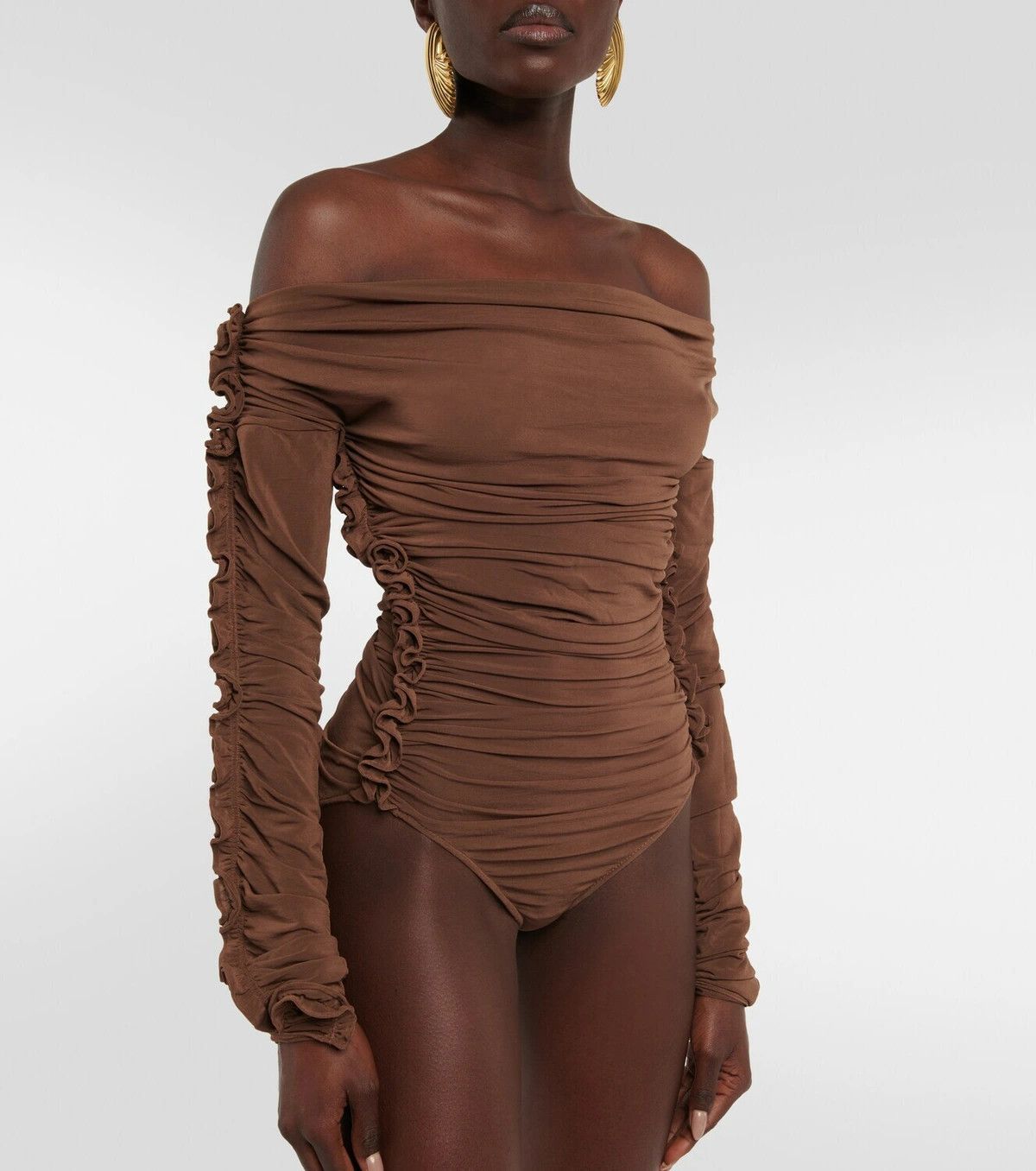 Saint Laurent Paris o1y0126 Bodysuit in Brown Size XS / US 0-2 / IT 36-38 - 2 Thumbnail