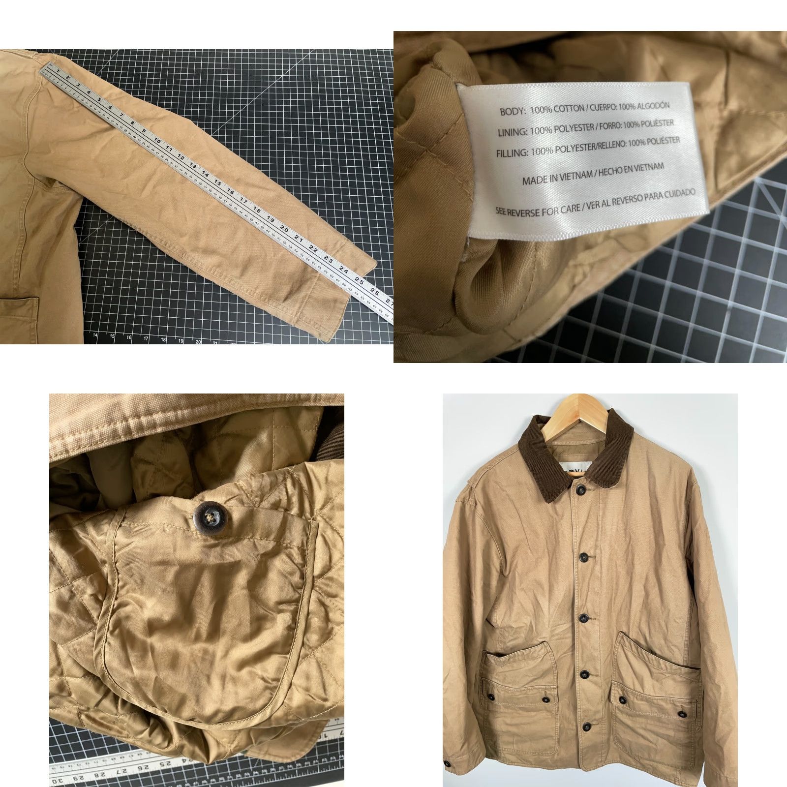 Orvis Orvis Jacket Adult Large Beige Canvas Chore Barn Corduroy Collar Quilted Size US XL / EU 56 / 4 - 8 Thumbnail
