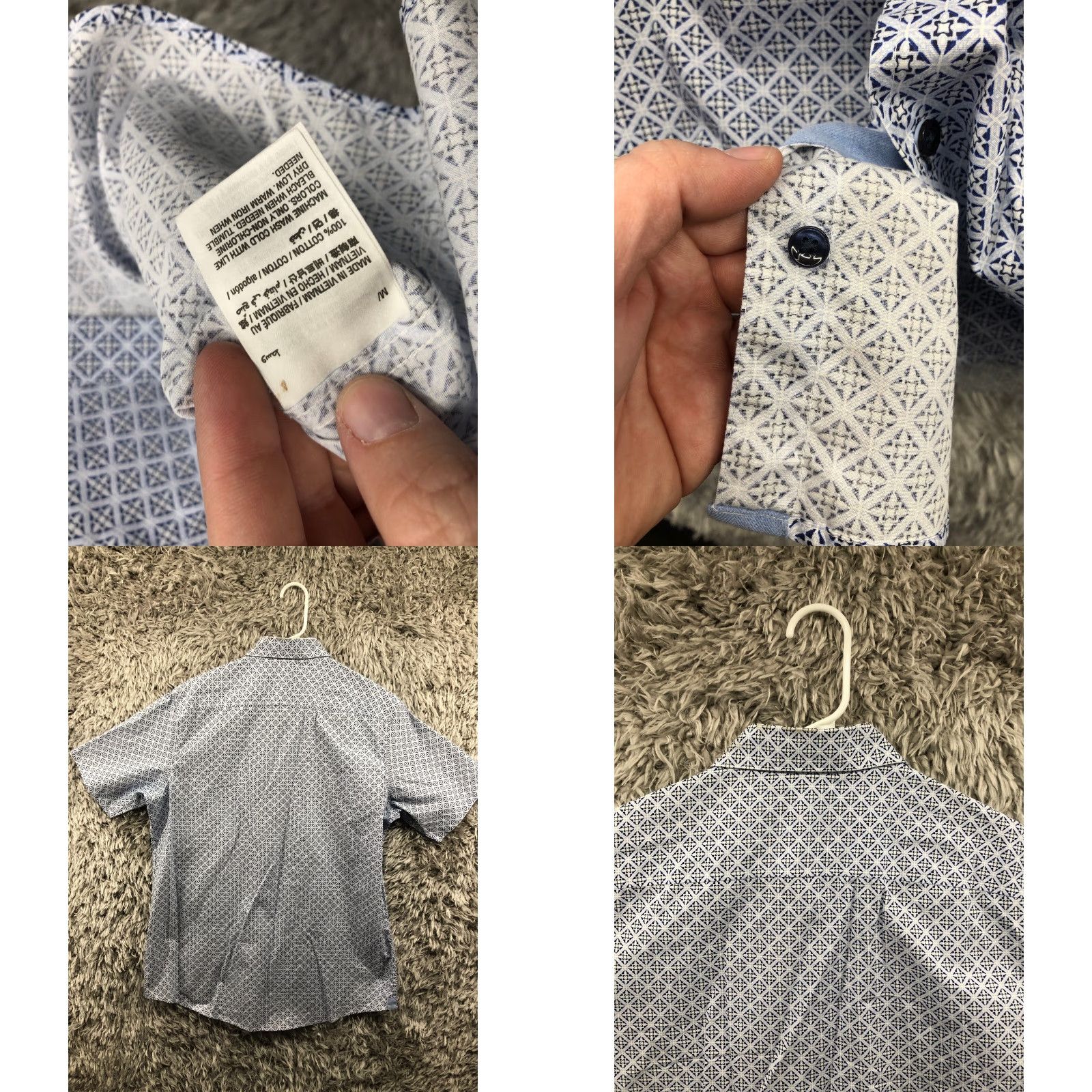 Tasso Elba Tasso Elba Shirt Mens Blue Paisley Short Sleeve Button-Up Size US M / EU 48-50 / 2 - 8 Thumbnail