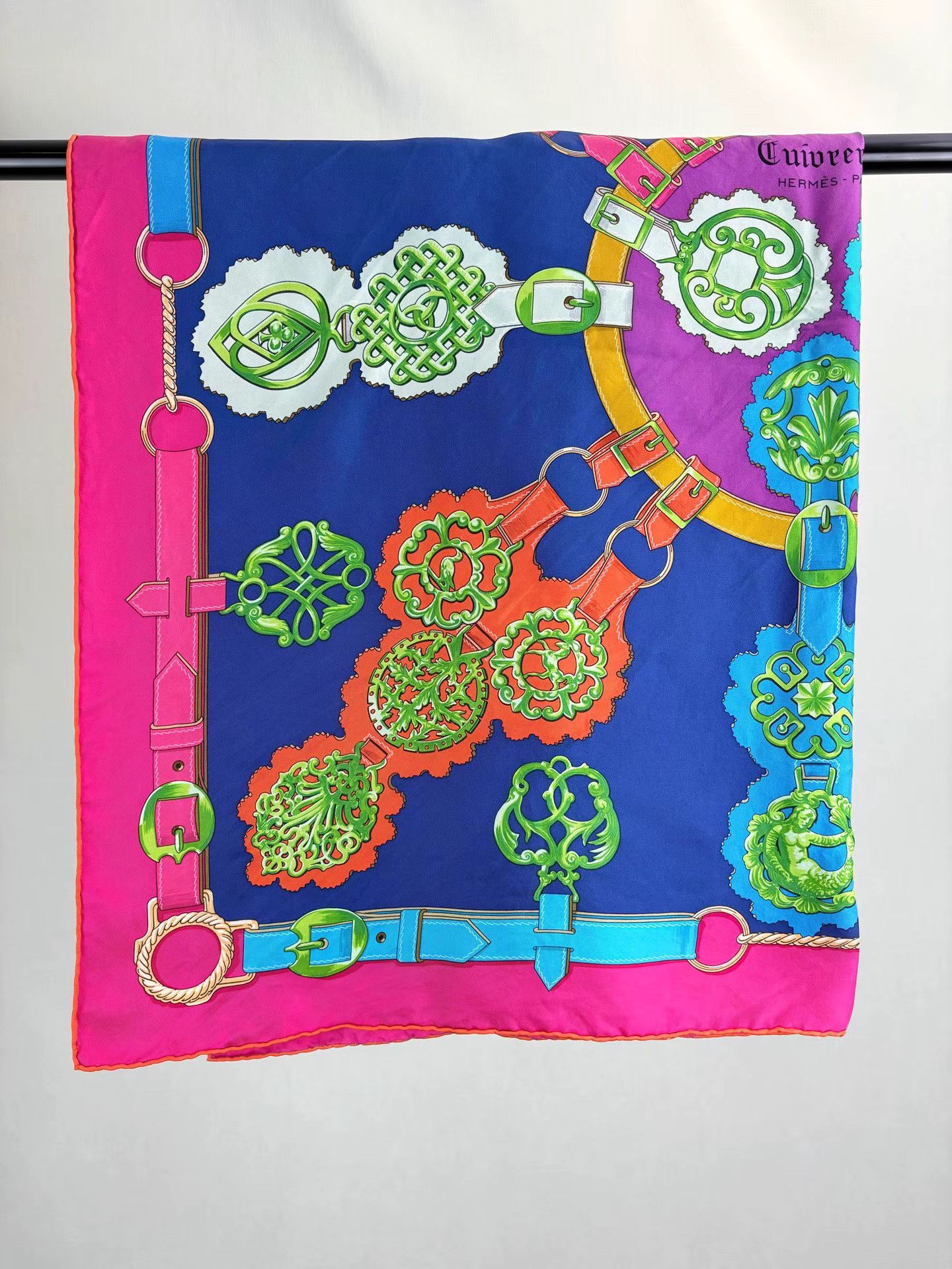 Hermes HERMES Bronze Pattern Scarf Shawl K1 Size ONE SIZE - 2 Thumbnail