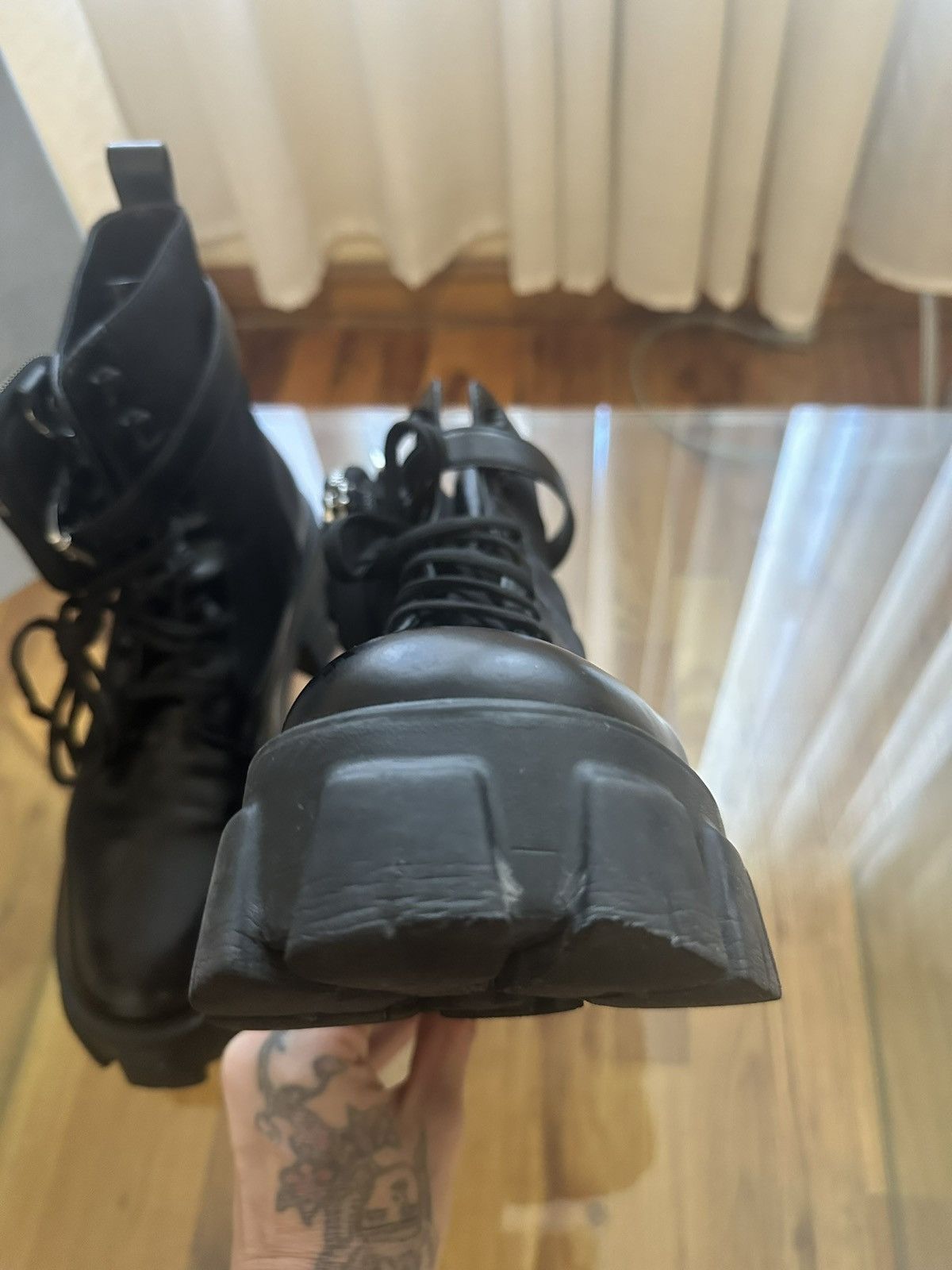 Prada Prada Monolith brushed leather and Re-Nylon boots with pouch Size US 10.5 / IT 40.5 - 2 Thumbnail