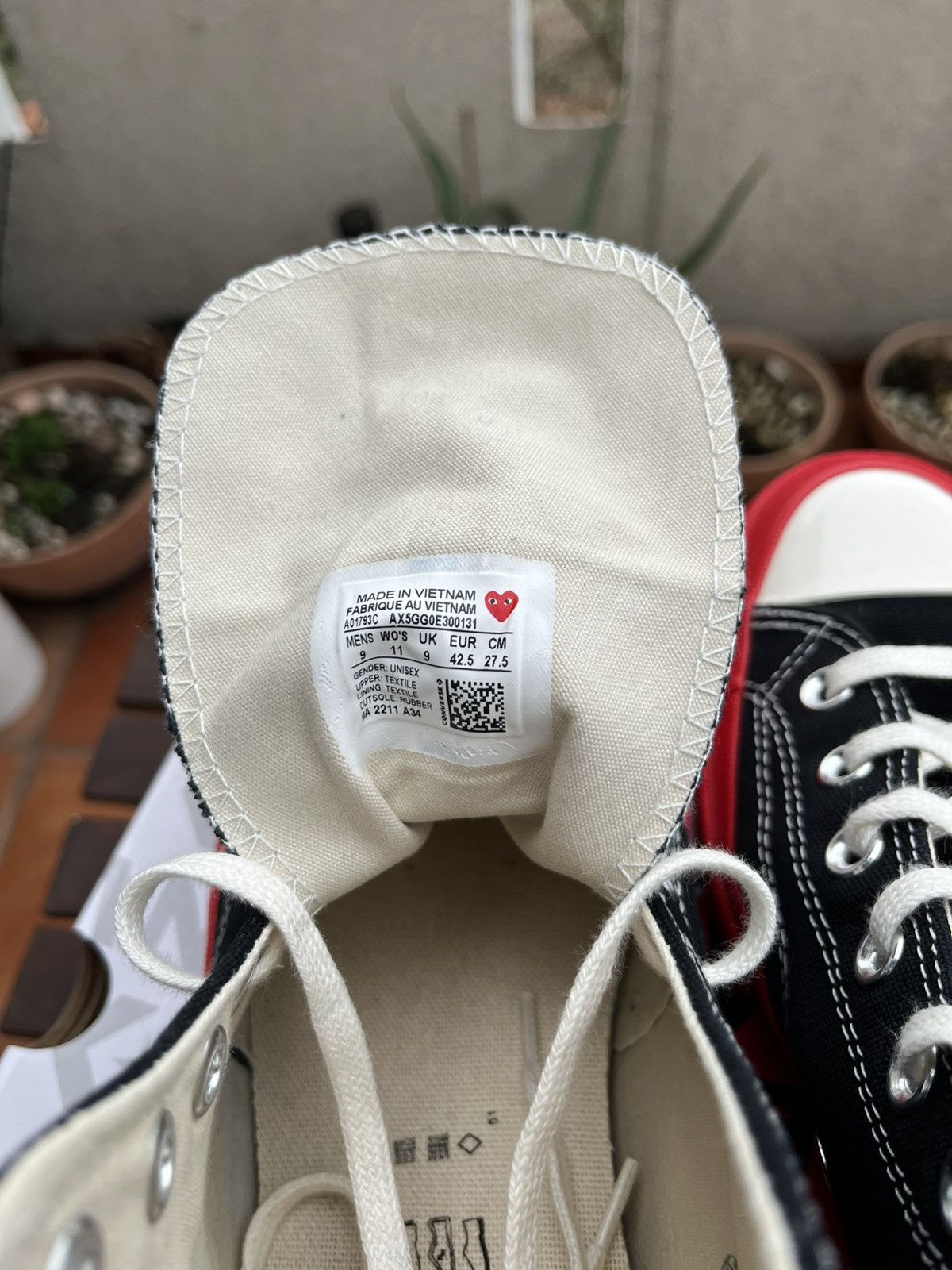 Comme des Garcons × Converse Converse X Comme Des Garçons Chuck 70 High Top Red Sole Size US 9.5 / EU 42-43 - 9 Thumbnail
