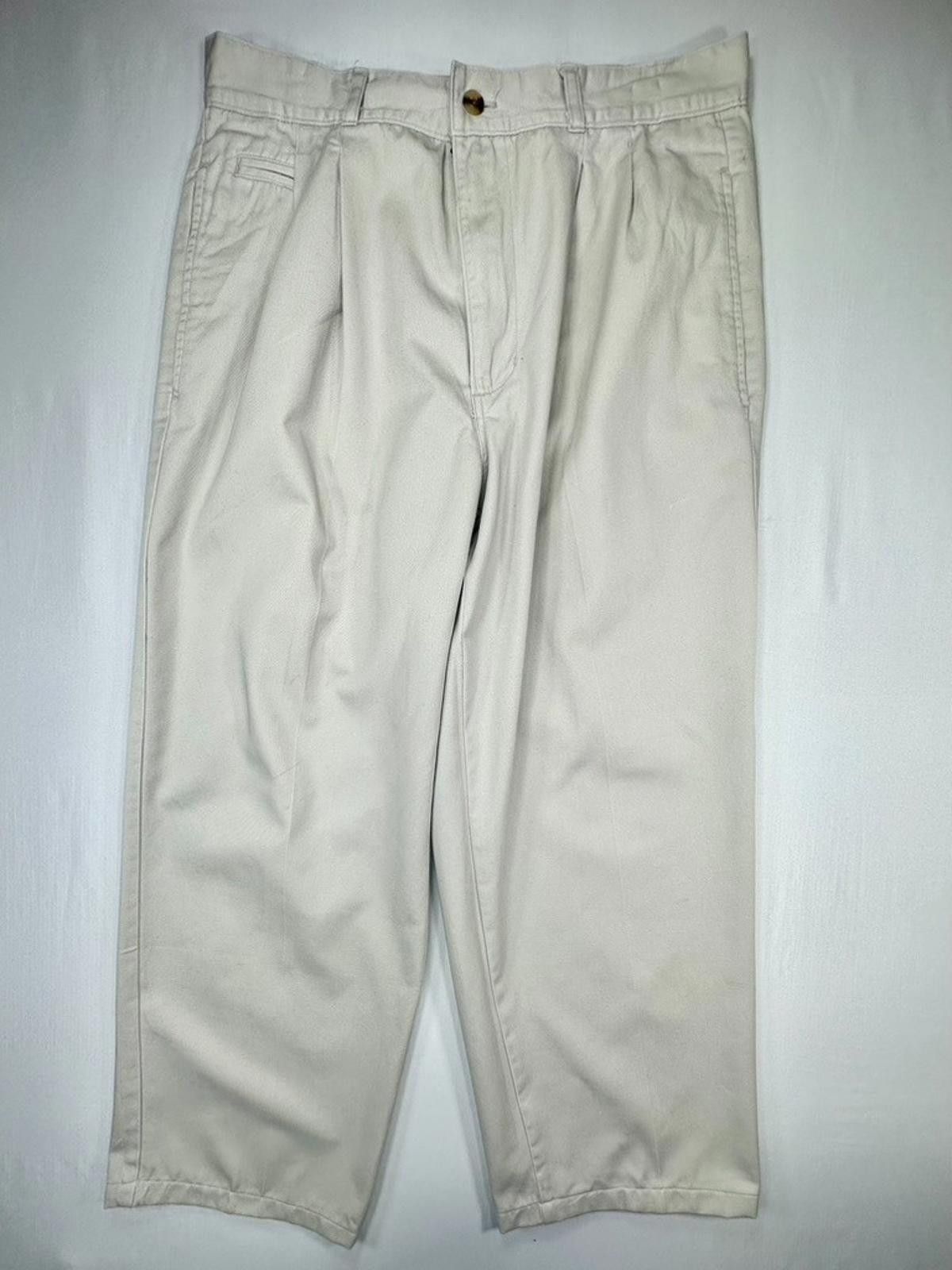 Bugle Boy Bugle Boy Tapered Front 100% Cotton Chinos Khaki Mens 33/34 Size US 33 - 1 Thumbnail