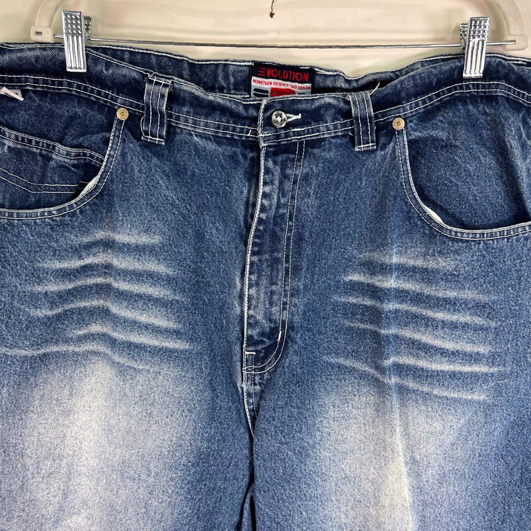 Vintage Evolution Denim Cargo Shorts Mens Size 40 Blue Regular 15in Inseam Cargo Pocket 90s Mens Size US 40 / EU 56 - 2 Thumbnail
