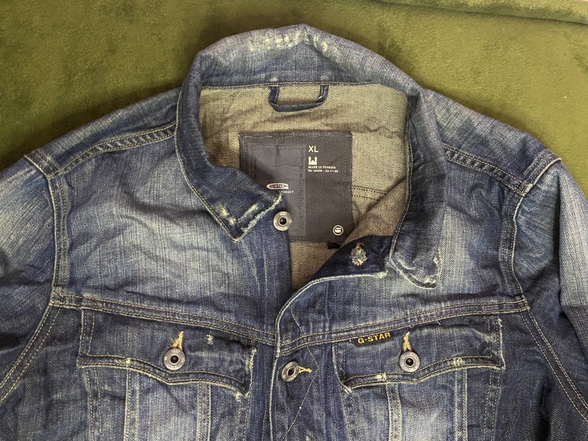G-Star G-STAR RAW distressed denim jacket with logo patch Size US XL / EU 56 / 4 - 4 Thumbnail