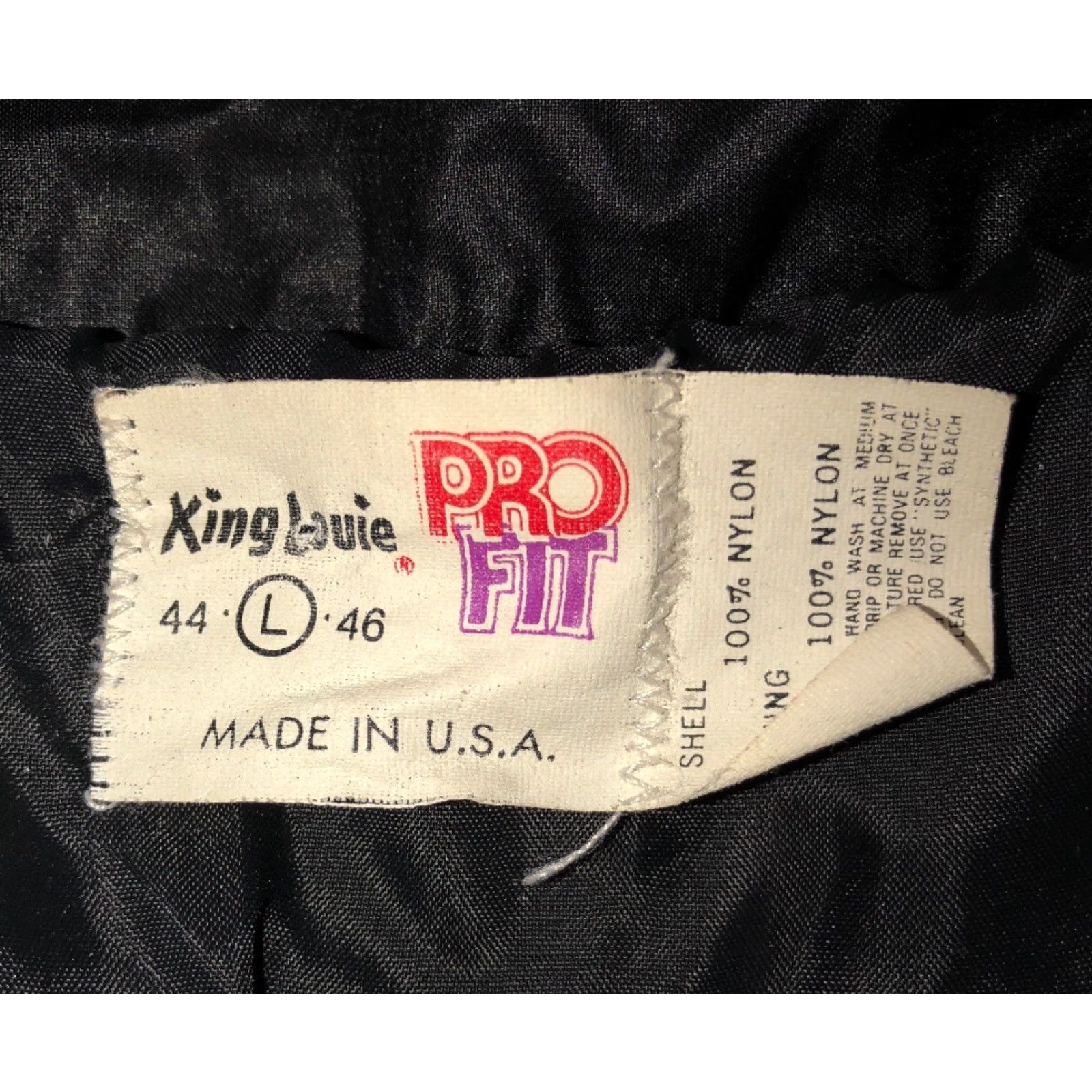 Vintage King Louie Pro Fit Mens Black Full Zip Nylon Jacket L Full Zip Jacket Size US L / EU 52-54 / 3 - 7 Thumbnail