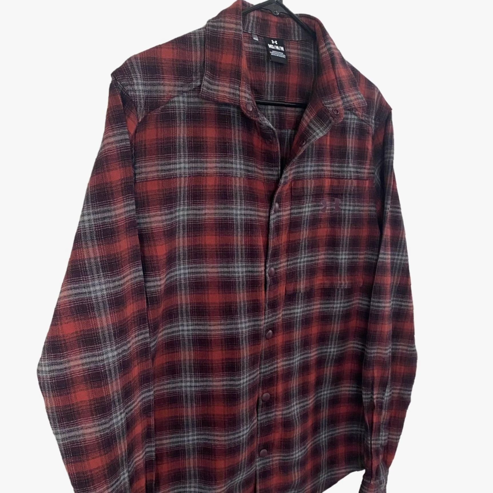 Under Armour Under Armour Tradesman Flex Flannel Shirt Mens Medium Red Plaid Snap Button-Up Shirt with Pockets Size US M / EU 48-50 / 2 - 4 Thumbnail