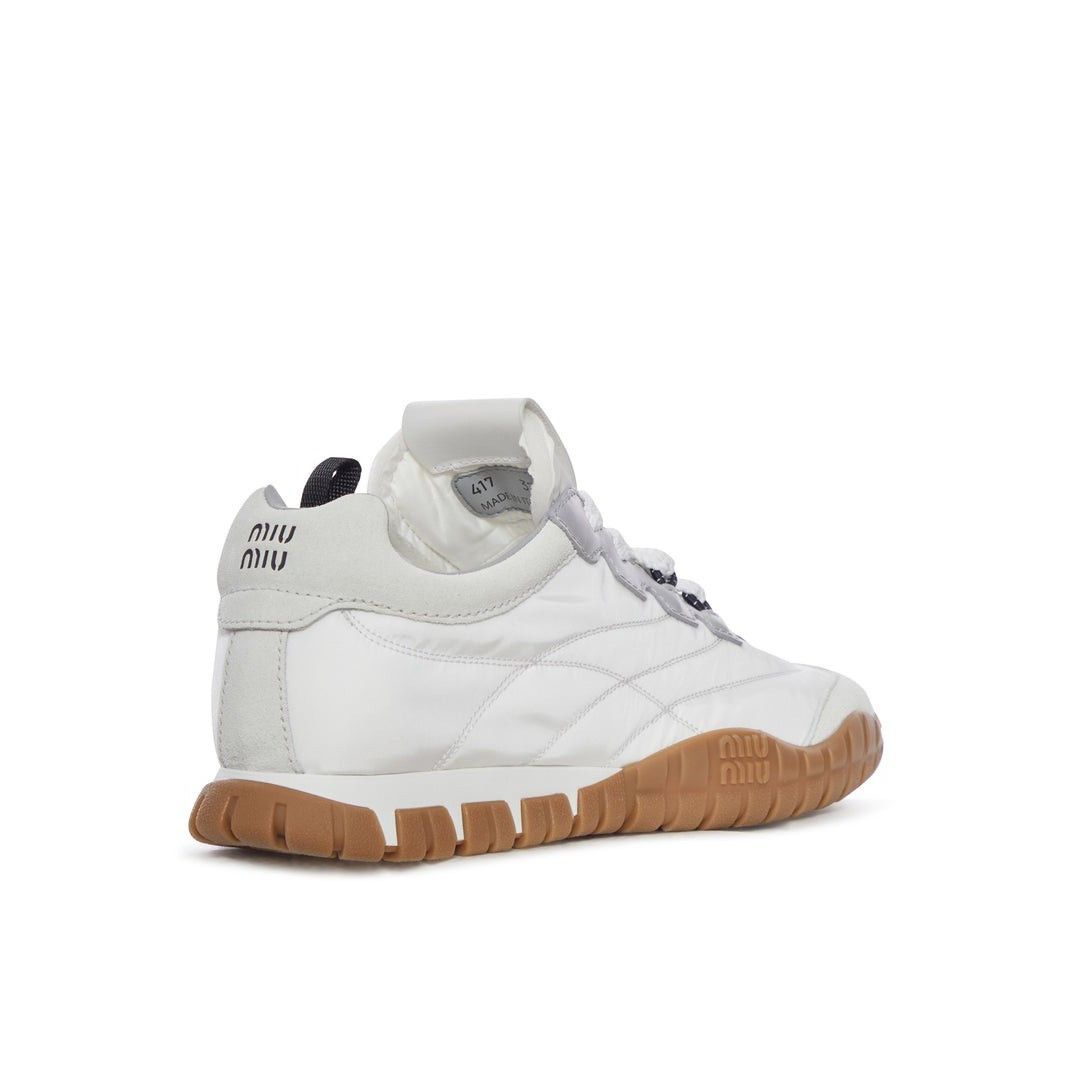 MIU MIU Tyre $1120 White/Granite Sneakers New & Authentic (W
