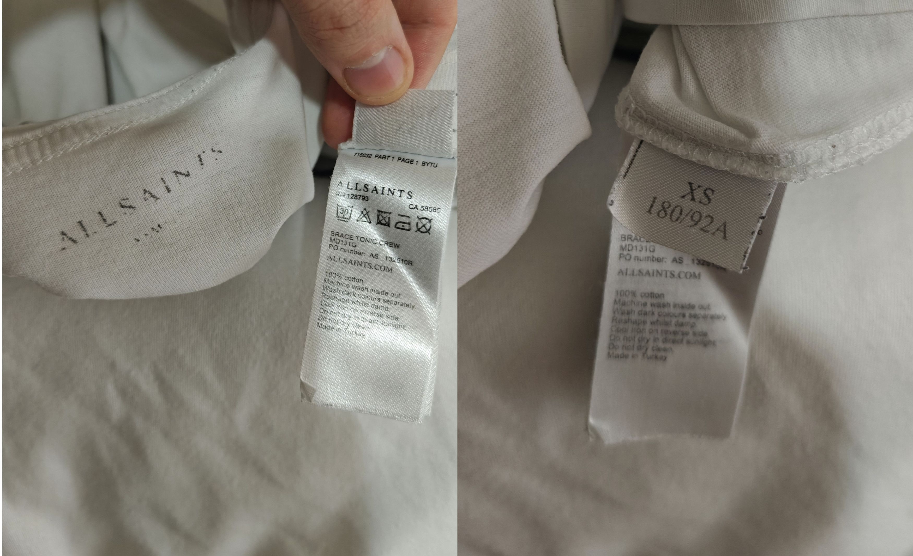 Allsaints Allsaints T-Shirt Crewneck Brace Tonic White size XS Size US XS / EU 42 / 0 - 8 Thumbnail