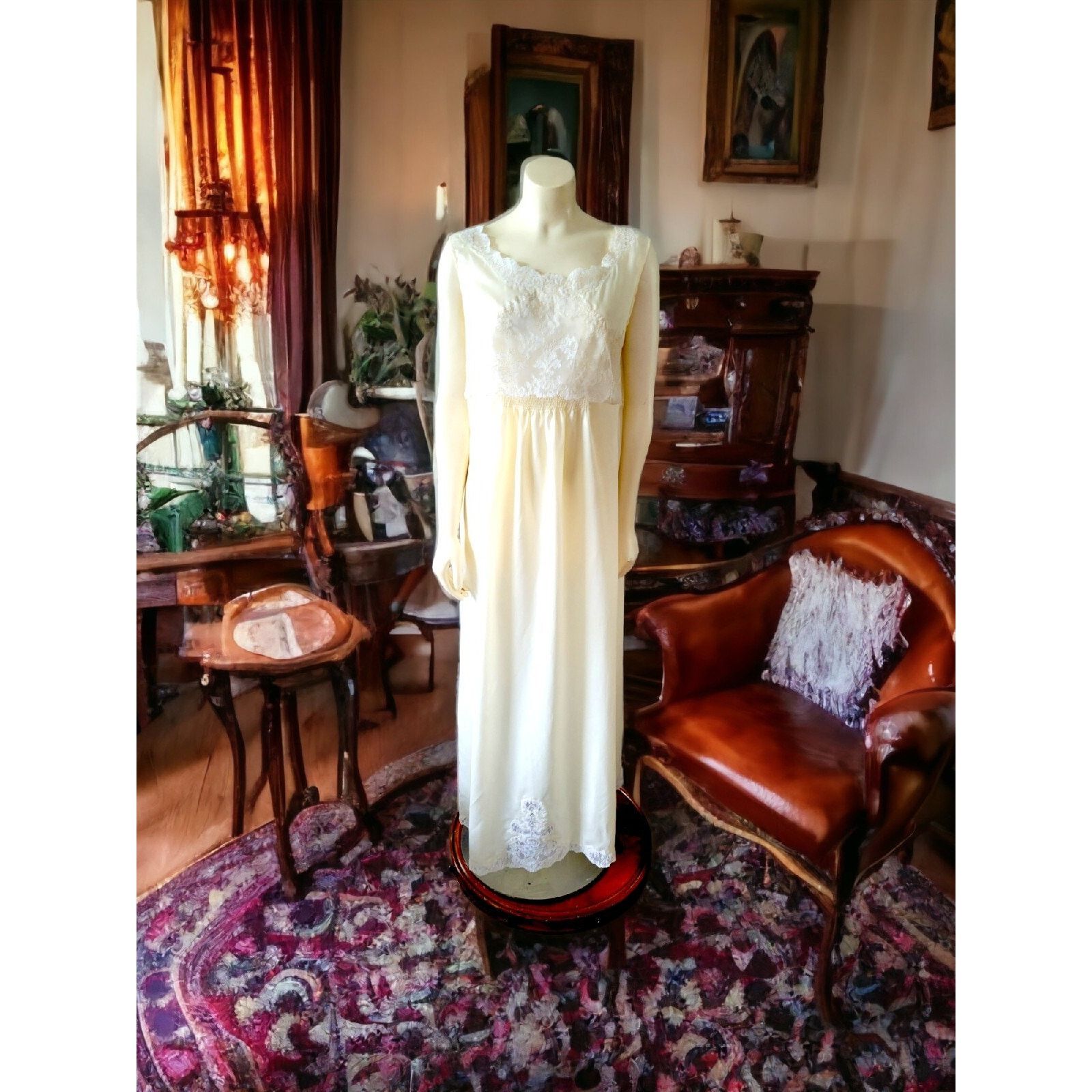 Dior Vintage Christian Dior Silk Blend Nightgown W Lace Size 36 Size ONE SIZE - 9 Thumbnail