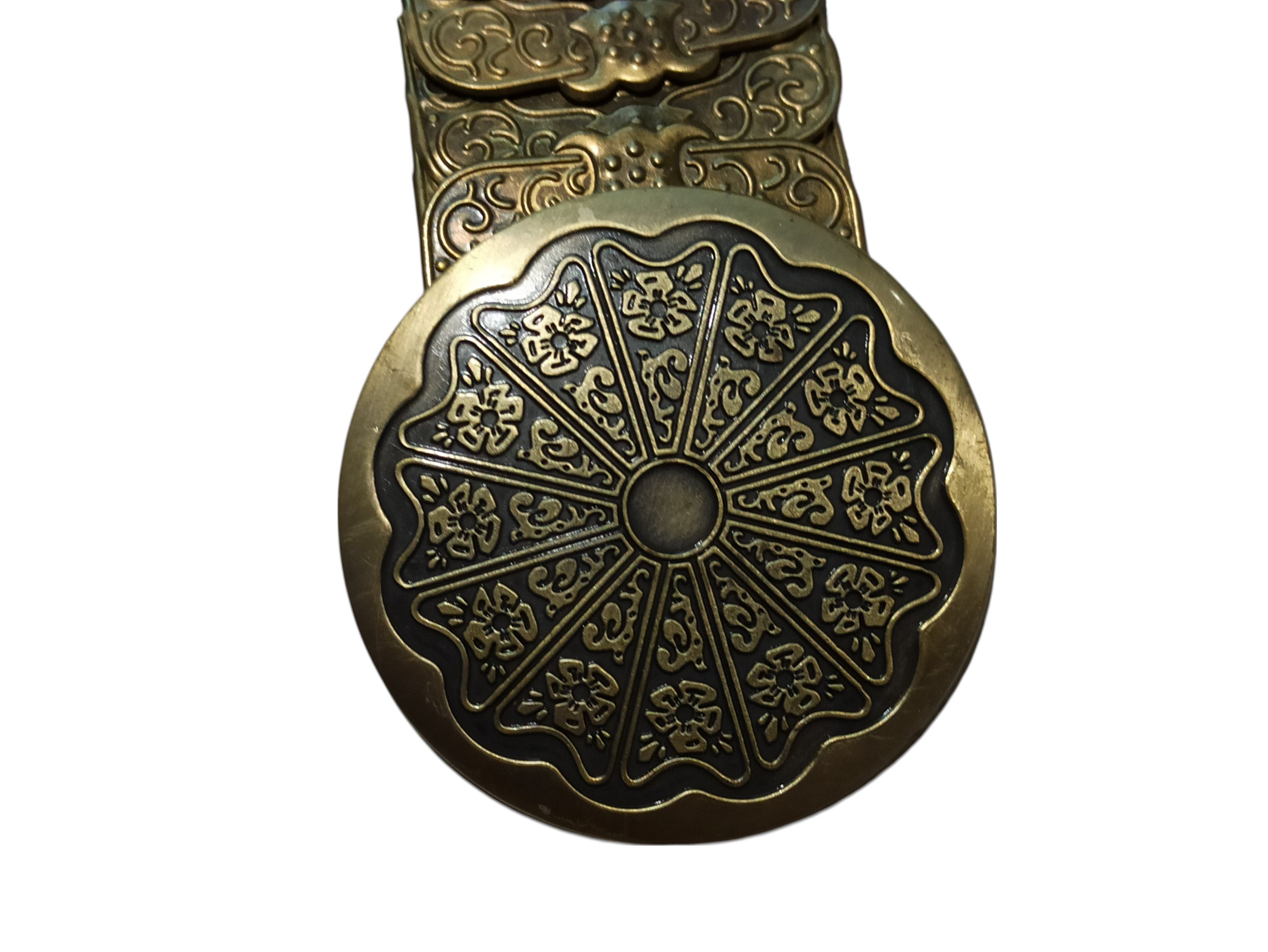Vintage Elastic vintage belt with brass panels in folk boho style Size ONE SIZE - 6 Thumbnail