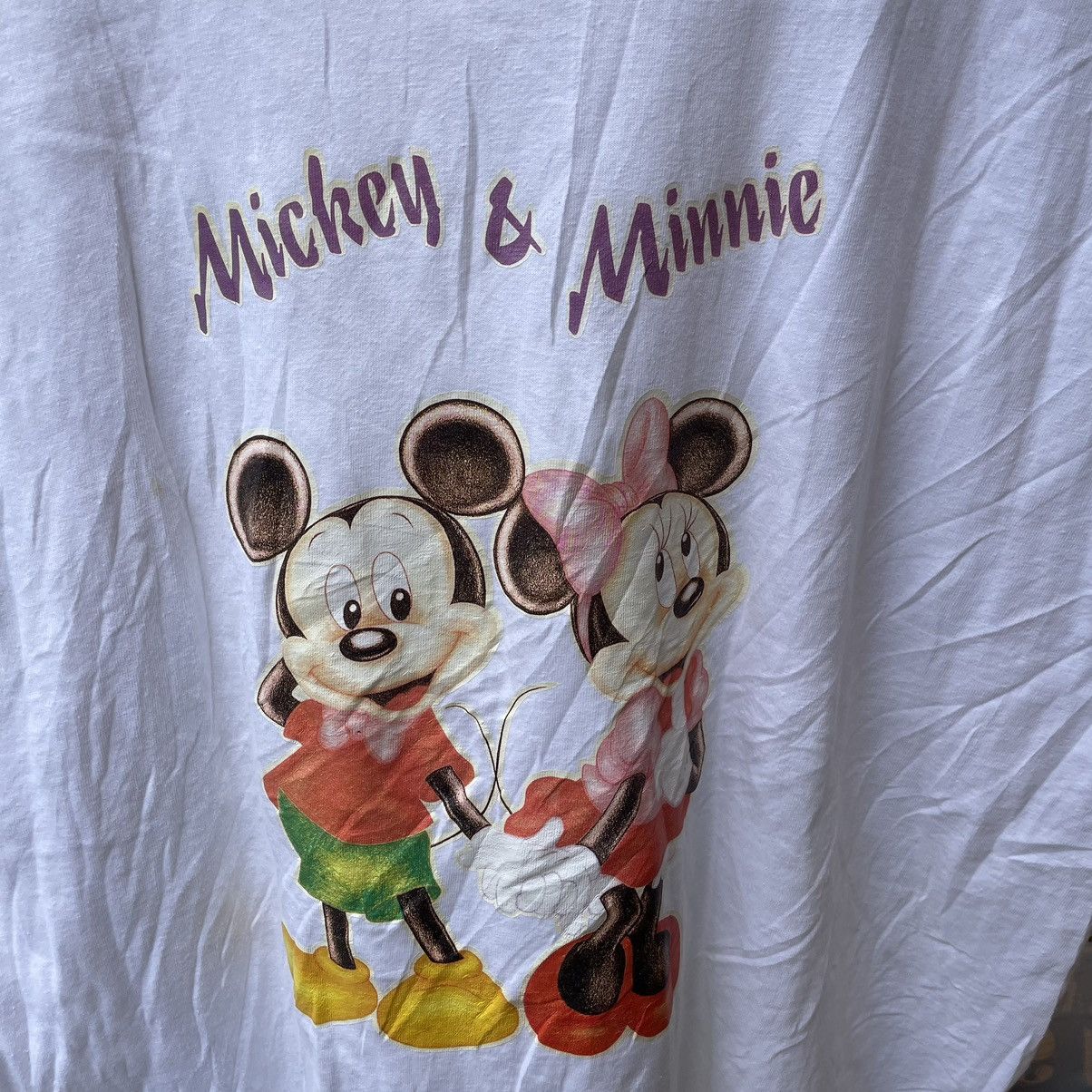 🔥Vintage 90s Mickey And Minnie Mouse Iron On Promo Tee
