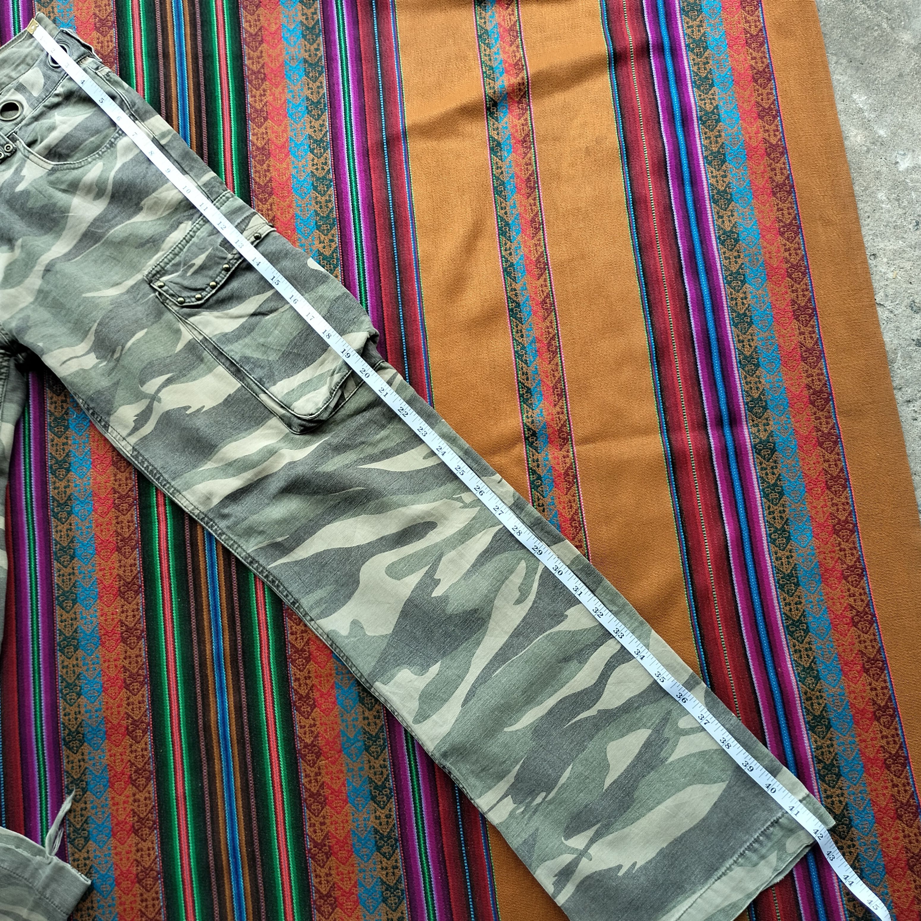 GOA double waist studded flare cargo pants Size US 31 - 22 Thumbnail