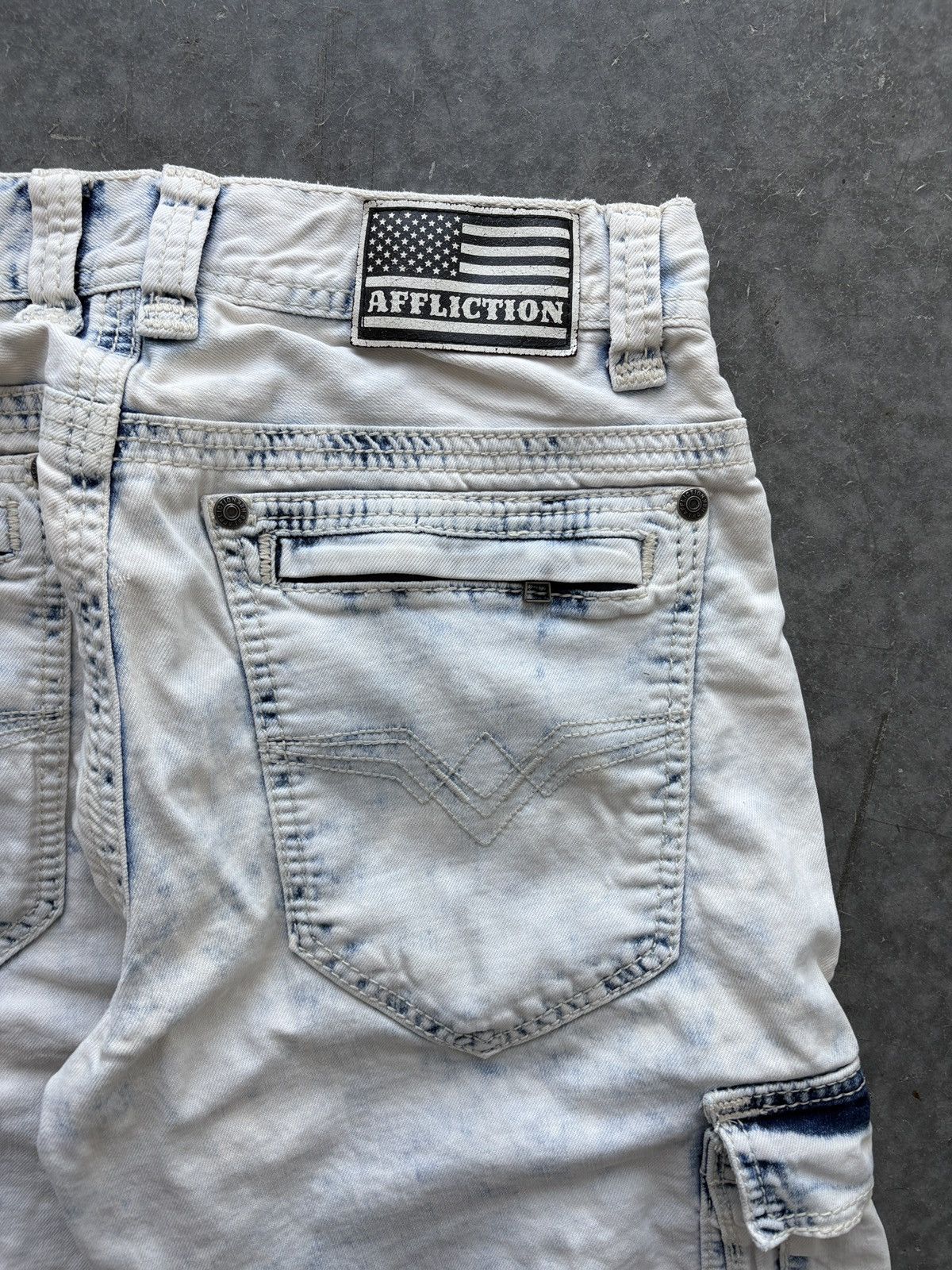 Affliction Vintage Y2K Affliction Jean Shorts Hunter Moto Size US 31 - 9 Thumbnail
