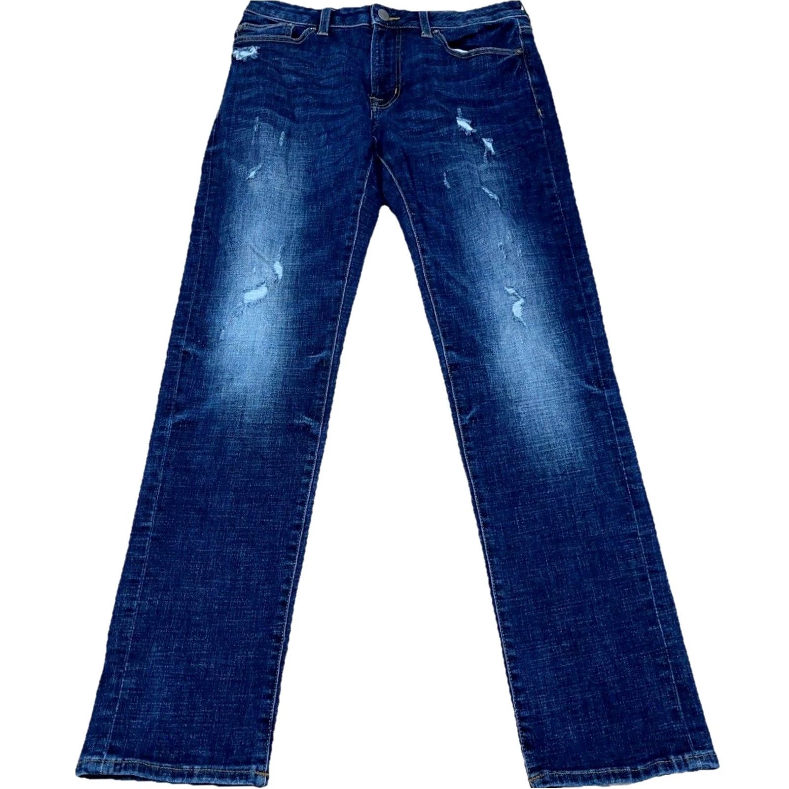 American Eagle Outfitters American Eagle Jeans Men 30x32 Slim Straight Next Level Stretch Dark Blue Distressed? No Distressed Size US 30 / EU 46 - 2 Thumbnail