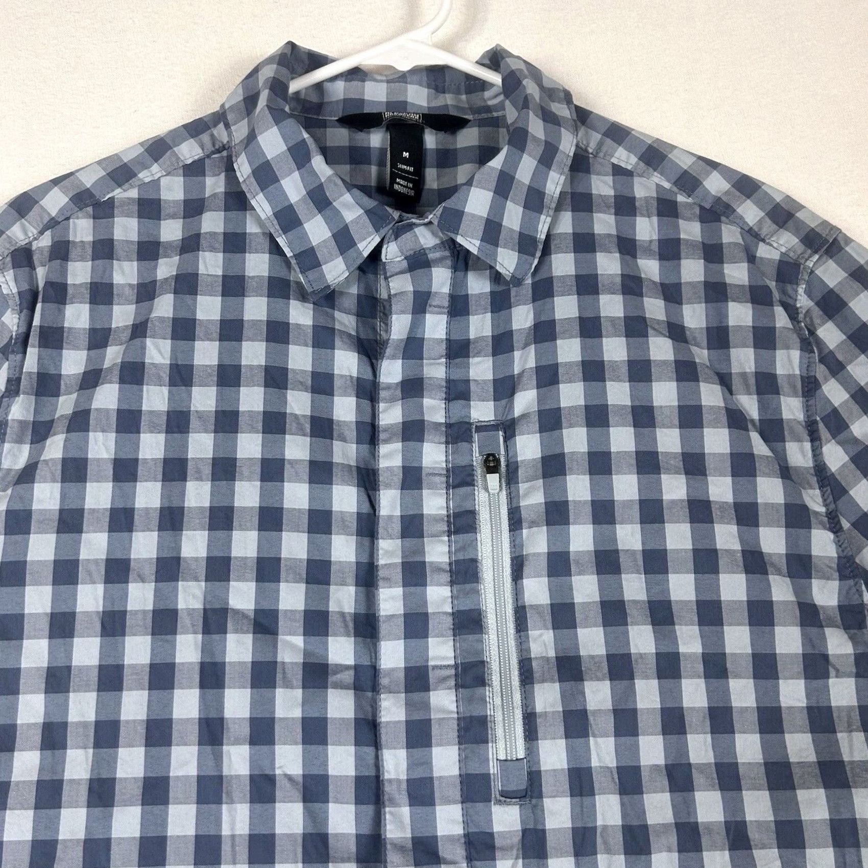 Vintage Alaskan Hardgear Button Up Shirt Blue Check Slim Fit Mens M Snap S/S Knit Cotton Blend Size US M / EU 48-50 / 2 - 2 Thumbnail