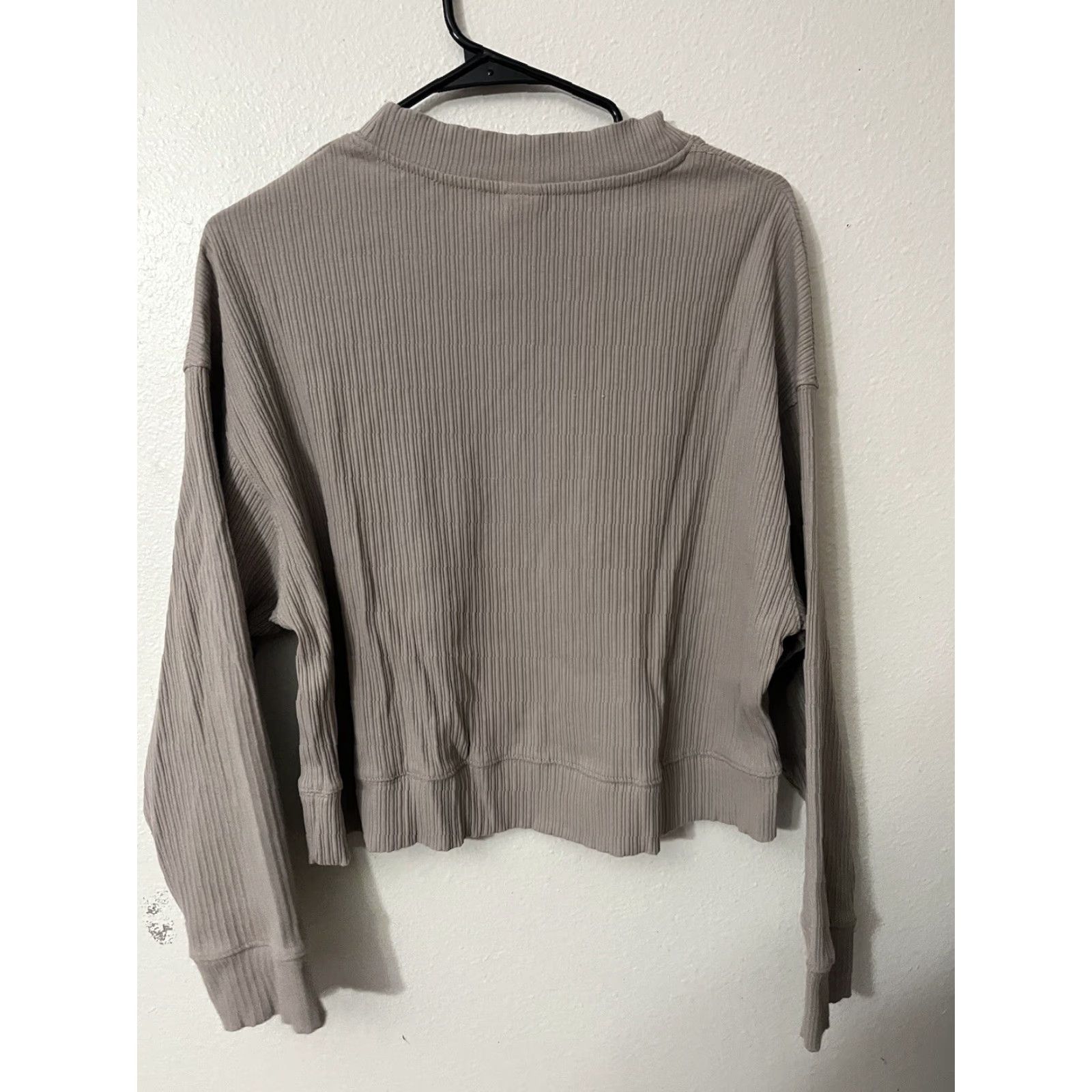 H&M VINTAGE H&M Pullover Sweater Beige Long Sleeve Crew Neck Medium Womens Heathered Cotton Blend Size M / US 6-8 / IT 42-44 - 3 Thumbnail