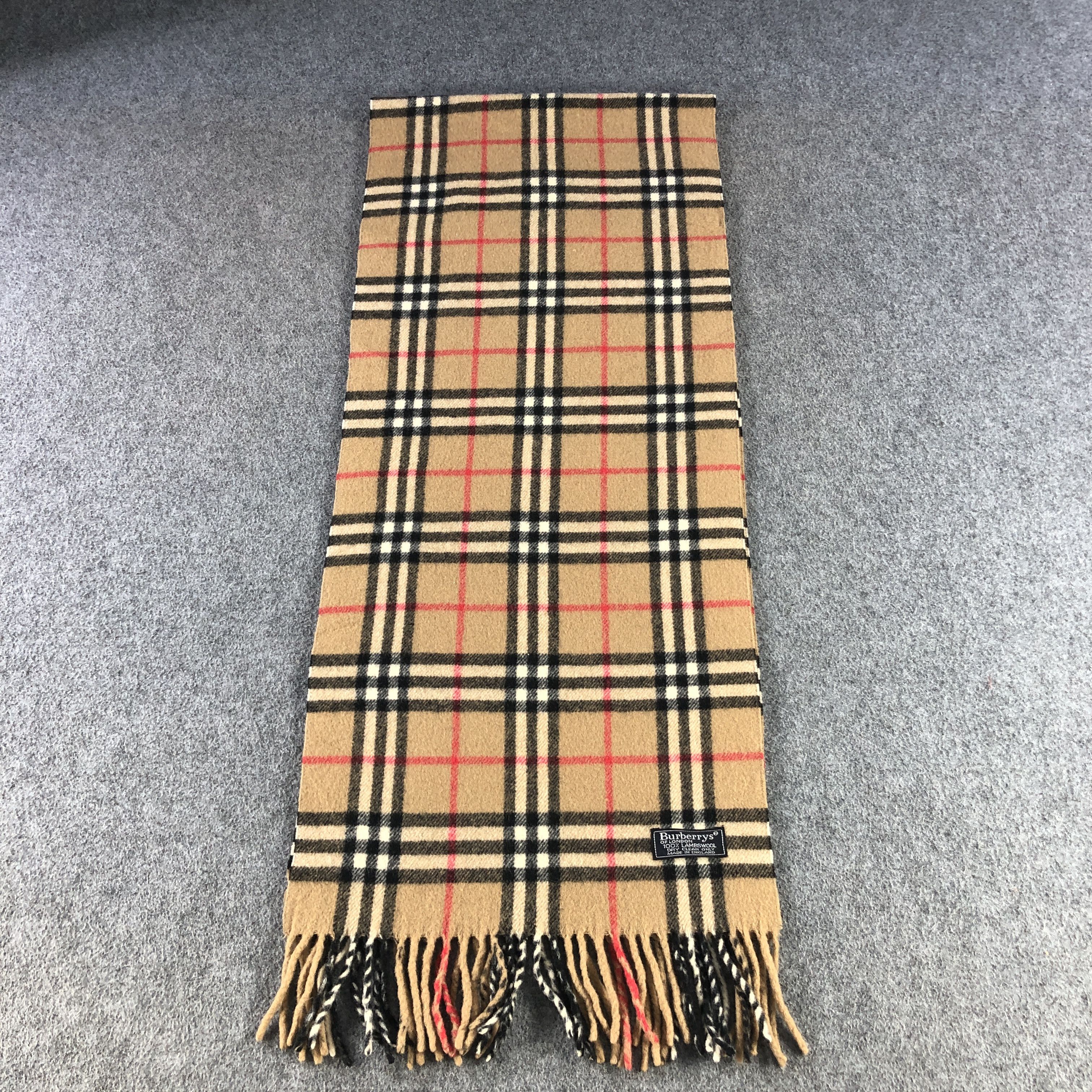 Burberry Burberry Tan Nova Check Wool Scarf Muffler V2863 Size ONE SIZE - 2 Thumbnail