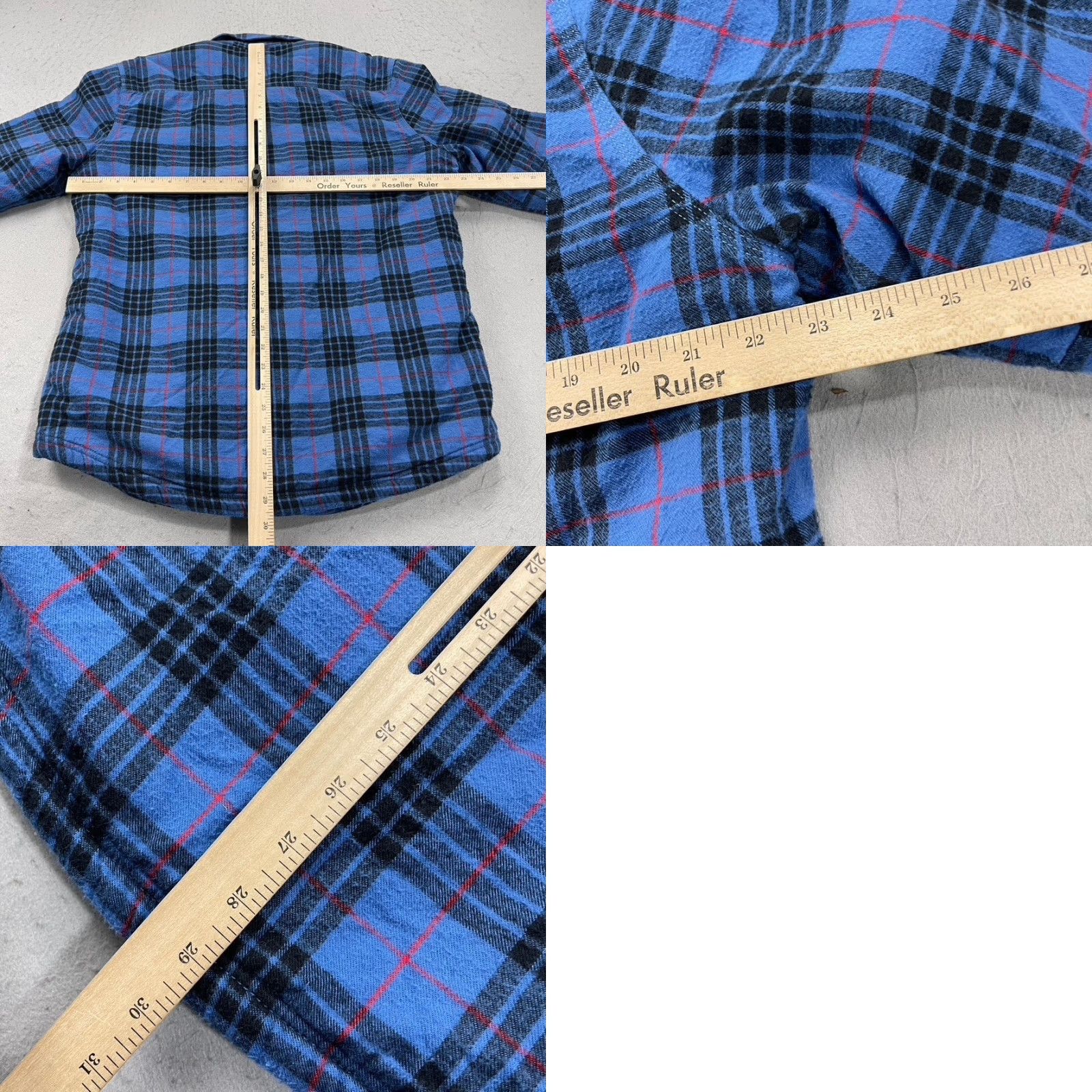 Vintage L.L. Bean Shirt Mens M Blue Plaid Flannel Shacket Heavy Sherpa Lined Vintage? No Size US M / EU 48-50 / 2 - 8 Thumbnail