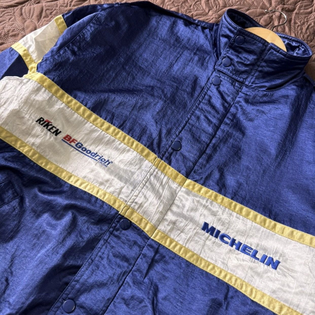Japanese Brand Vintage 90s Michelin Racing Jacket Big Logo Bibendum Size US XL / EU 56 / 4 - 4 Thumbnail