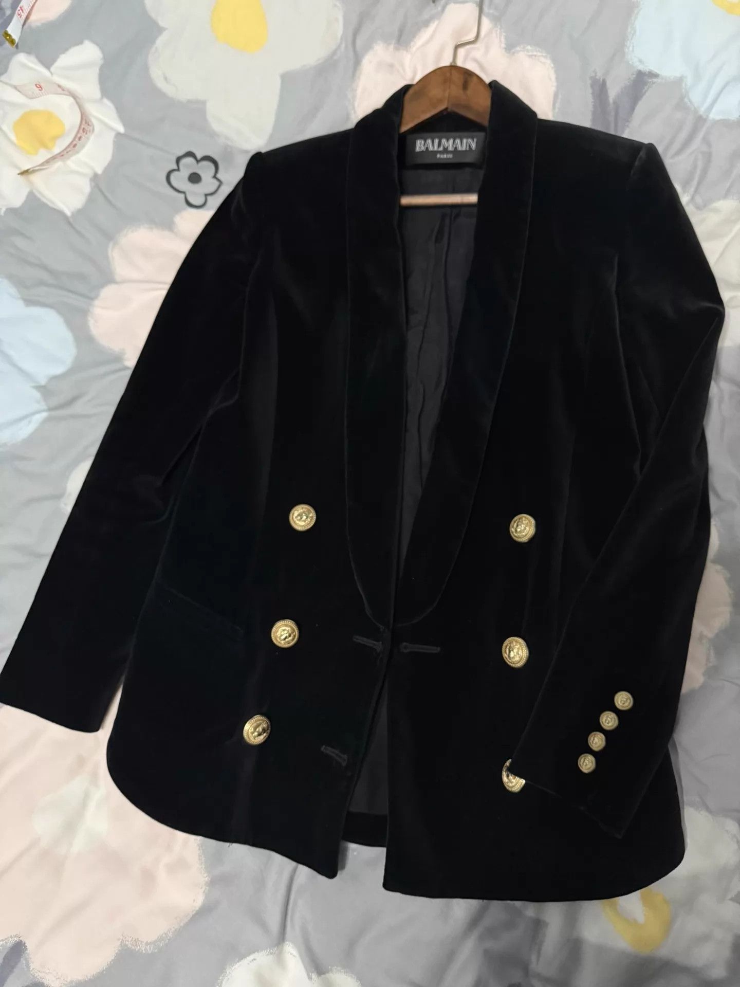 Balmain BALMAIN Black Velvet Blazer 95 New Size XS / US 0-2 / IT 36-38 - 4 Thumbnail
