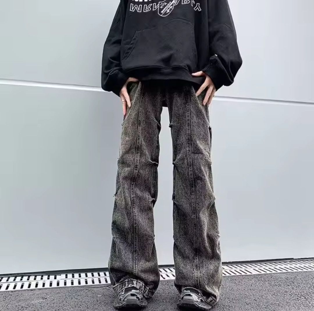Japanese Brand × Jean Streetwear Denim Pants Pleated Design Solid Size US 32 / EU 48 - 1 Thumbnail