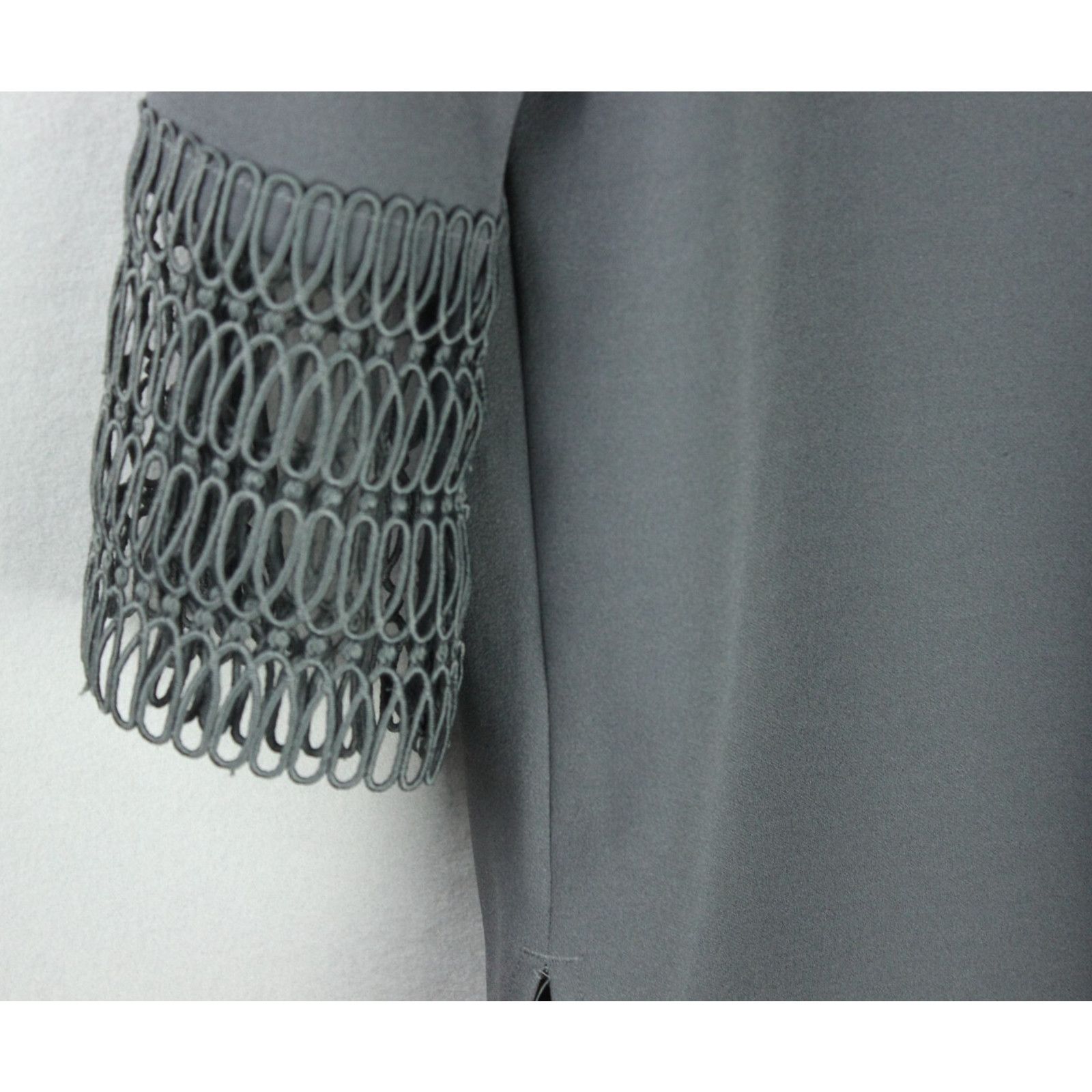 Ann Taylor Ann Taylor Factory Blouse Gray - Lace Cuff - Small Size S / US 4 / IT 40 - 7 Thumbnail