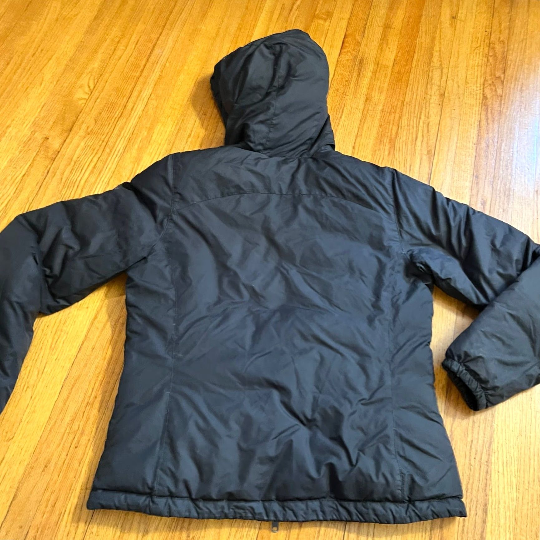 Columbia Puffer Coat Womens Medium Reversible Down Black Hooded 