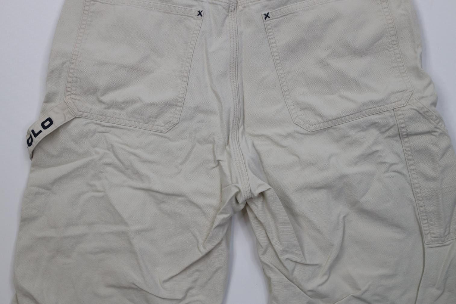 Polo Ralph Lauren Vintage 90s Y2K Ralph Lauren Canvas Dungaree Shorts Stone Size US 30 / EU 46 - 12 Thumbnail